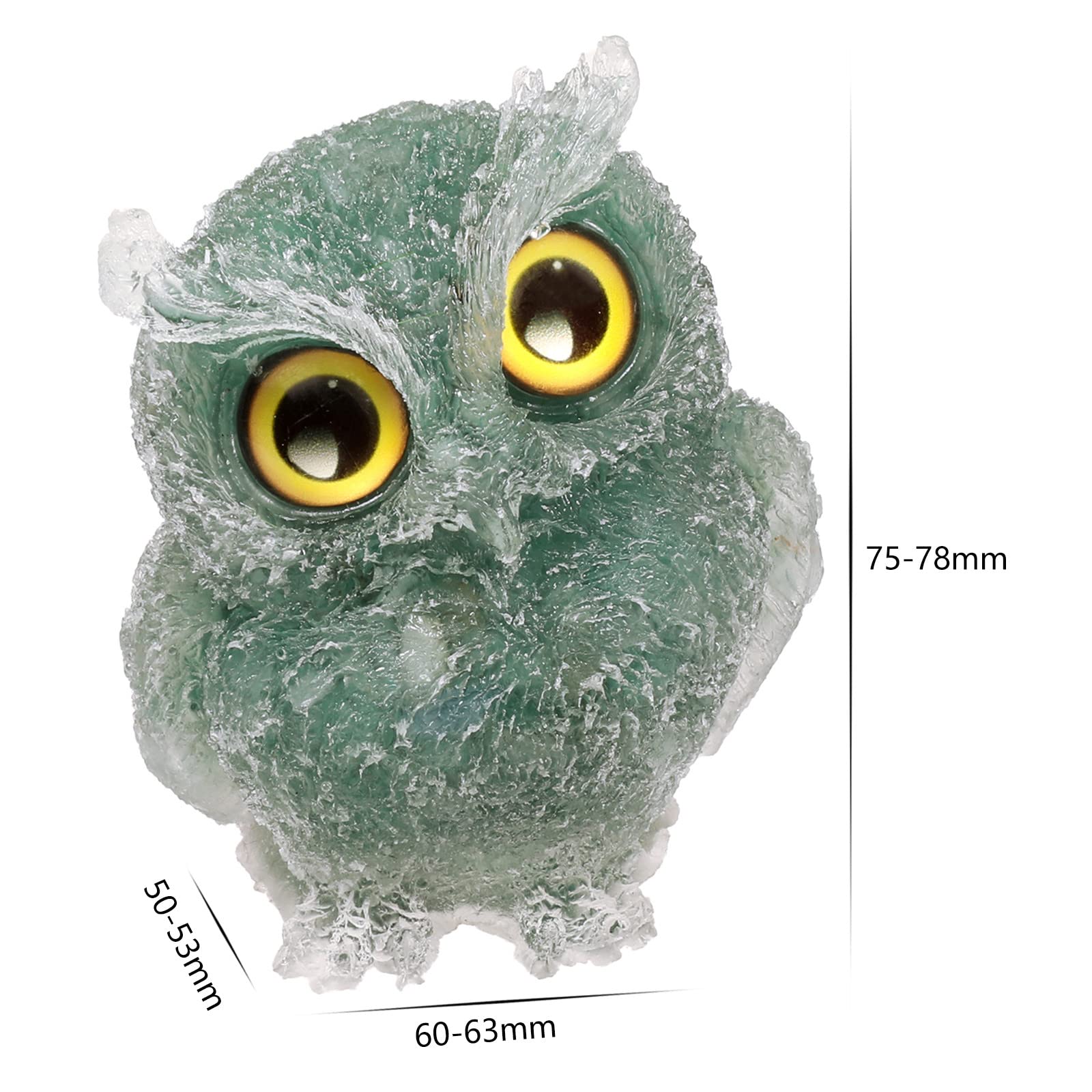 mookaitedecor 3 Inch Green Aventurine Crystal Owl Figurine Ornament for Home Office Decor Housewarming Gift Large Green Owl Gift for Men Women Resin Stone Animal Sculpture Statue Good Luck Ornament - Image 2