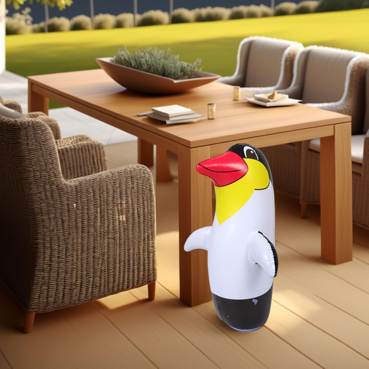 BESPORTBLE Jouet pingouin gonflable pour garçons et filles - Motif animal interactif - Pour l'intérieur et l'extérieur - Grande décoration de jardin - Design de pingouin mignon - Jouet pour garçons et