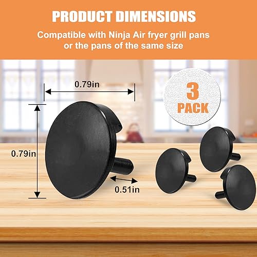 Miniatura 3 de Piezas de repuesto para freidora de aire, 3 piezas resistentes al calor de grado alimenticio antiarañazos de silicona para freidora de aire de goma,