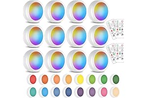 Brilliant 12-Pack Wireless LED Puck Lights with Remote