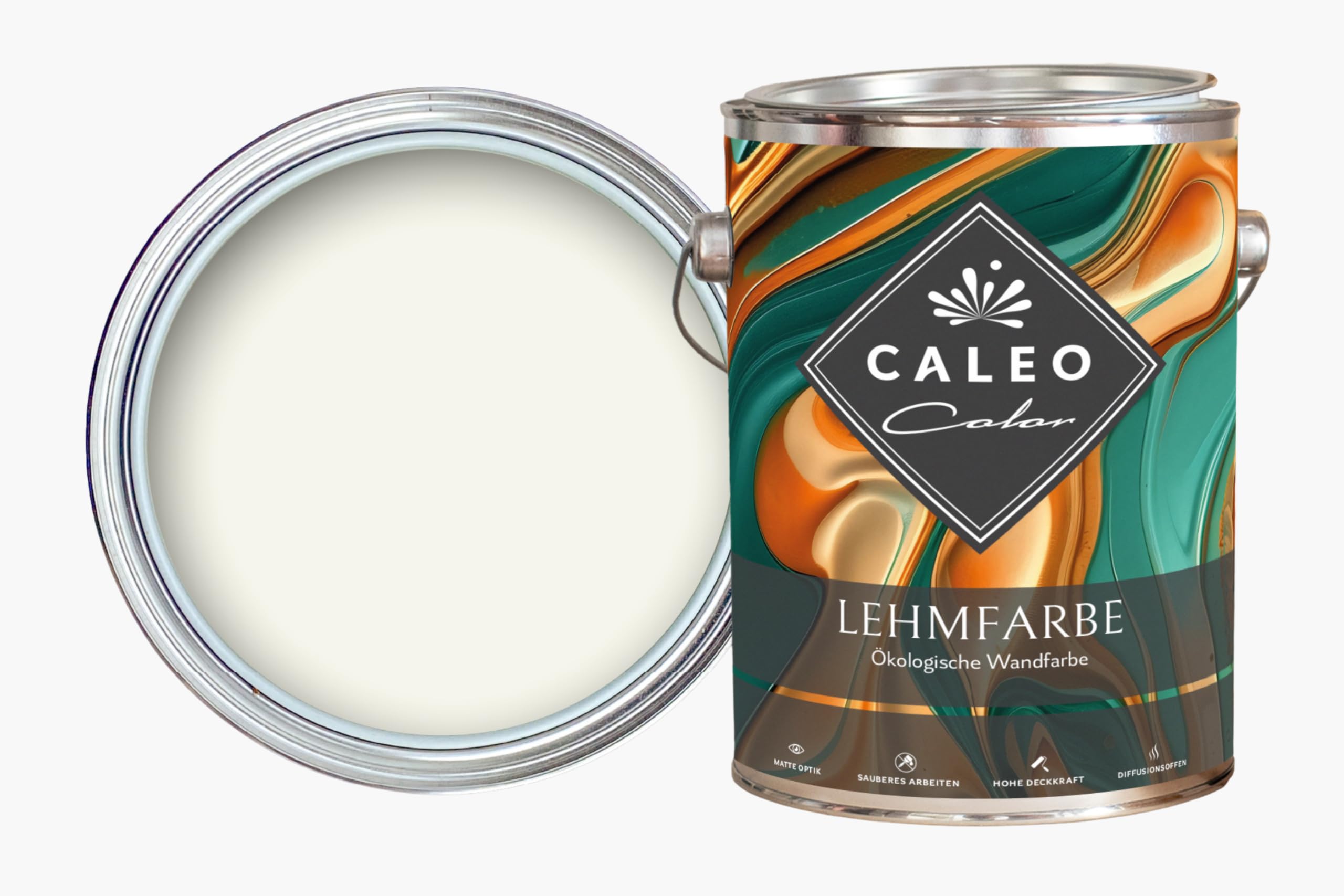 Caleo Color Pintura de pared ecológica para salón y demás – Alta cobertura, sin goteo, inodora (blanco, 5 litros)