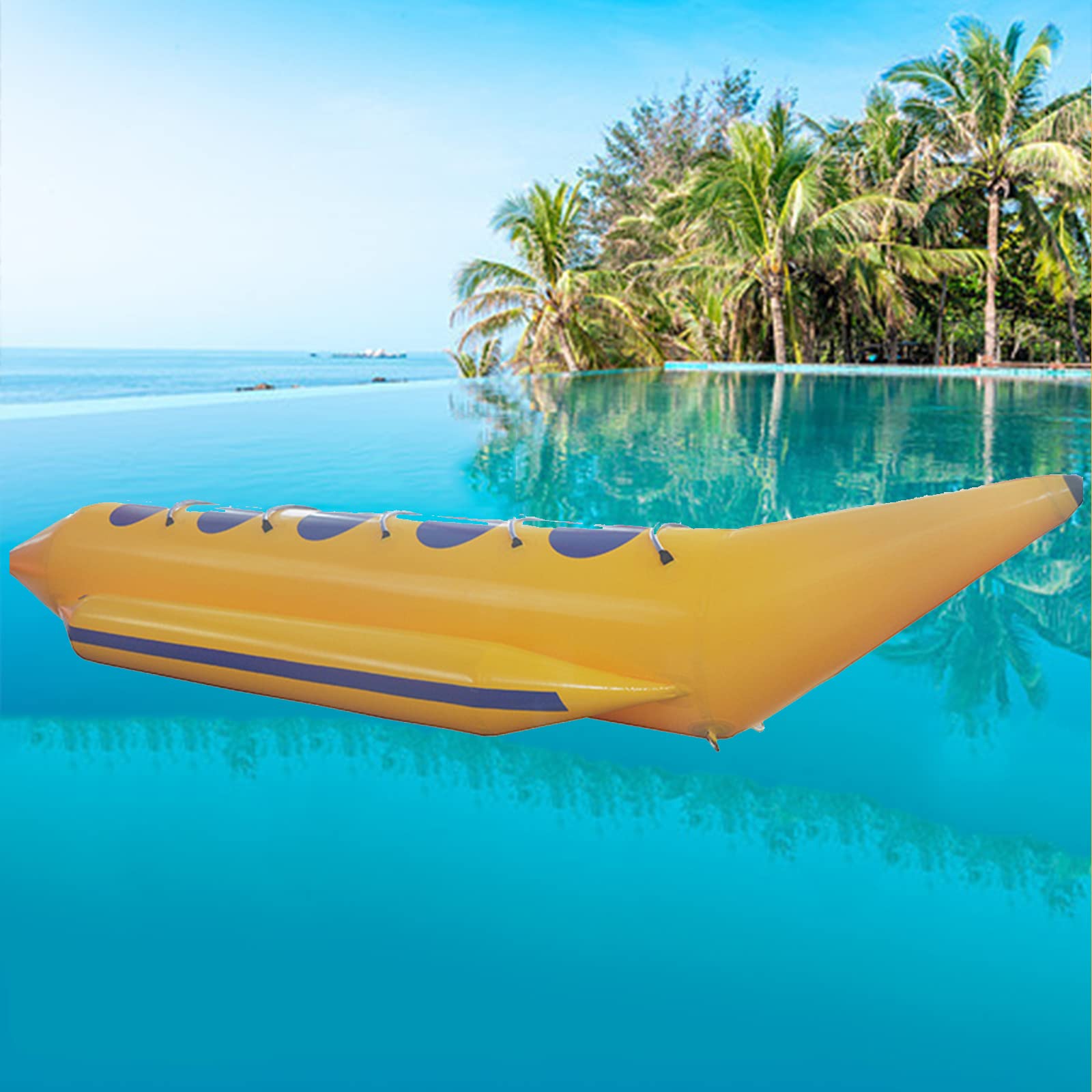 Inflatable Water Banana Boat, Floating Inflatable Kayak, with Air Pump Ski Equipment Accessories for Adults and Children Can Play in All Seasons,A(D)