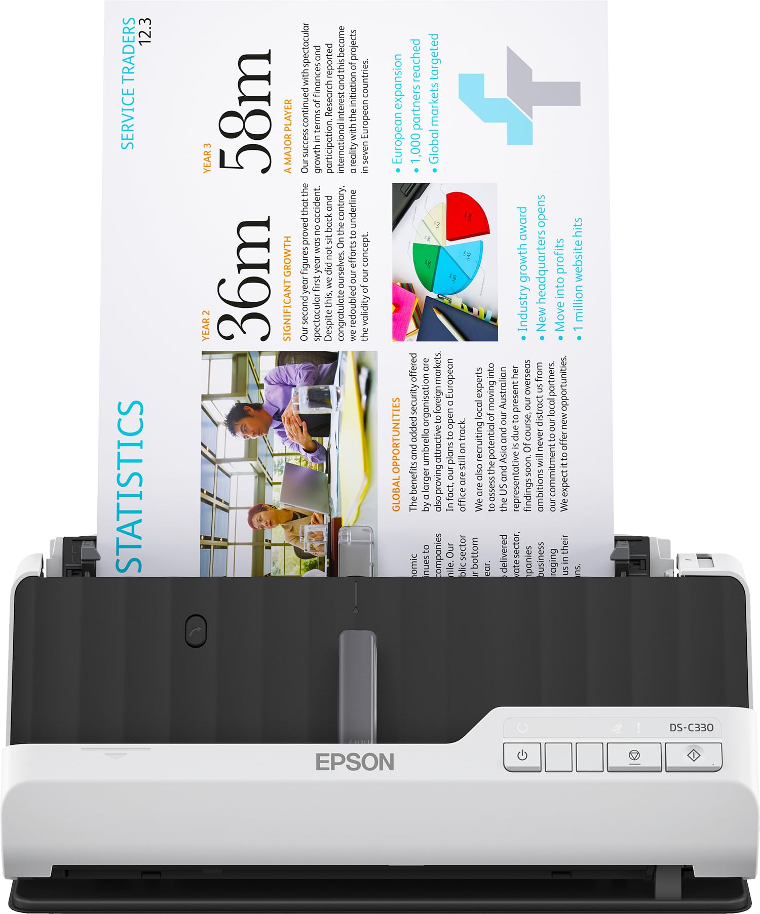 Epson WorkForce DS-80W Wi-Fi & Battery Mobile Business Scanner, white - 15PPM — view 12