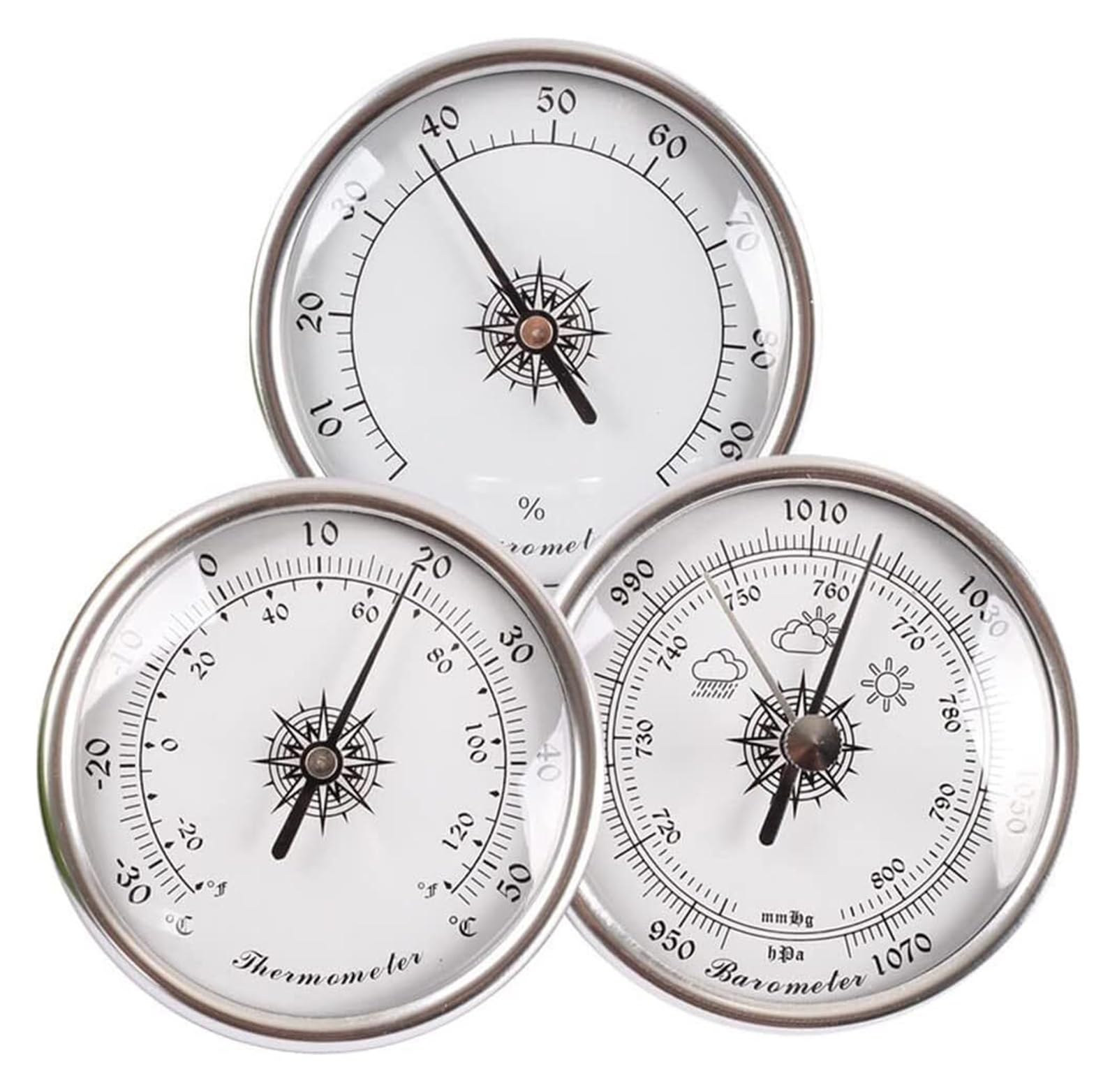 3 in 1 Präzisions-Barometer, Thermometer, Hygrometer, 2,8 Zoll Tragbare Wetterstationen Set (Color : B)