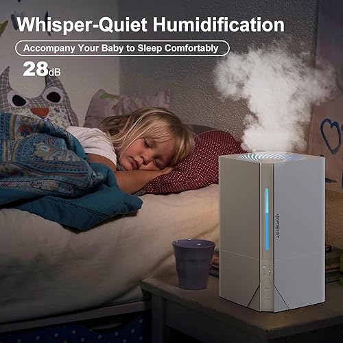 Miniatura 6 de VNASNST Humidificadores para dormitorio, habitación grande, hogar, humidificador de niebla fría de llenado superior de 7L con difusor de aceite