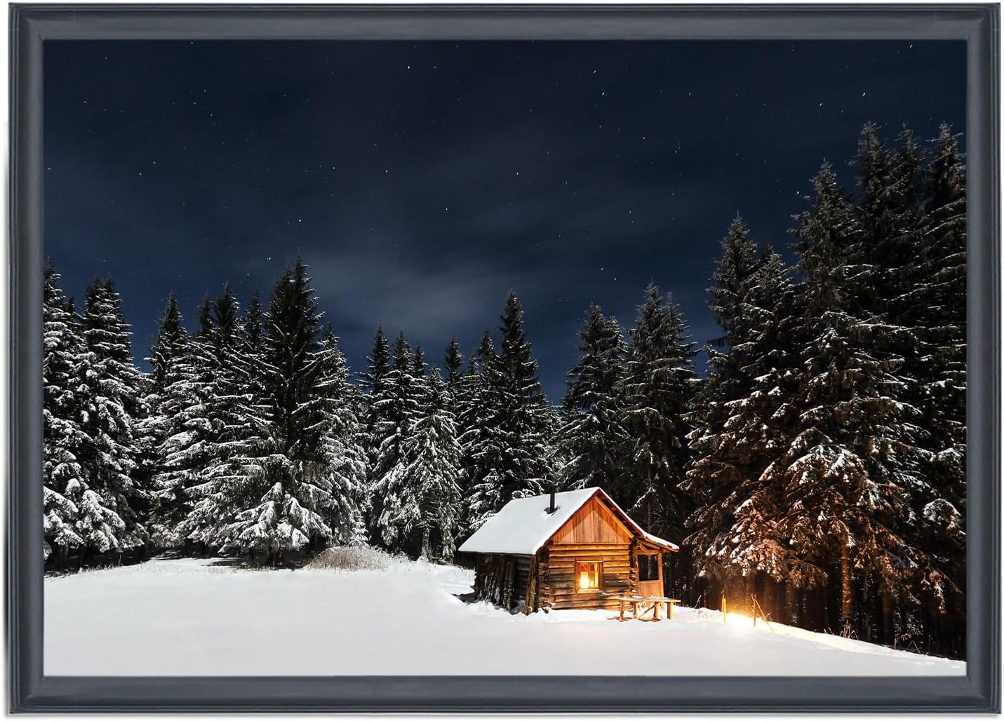 24x34 inch Picture Frame Solid Wood Black,Suitable for Panoramic Photo Frame, Posters,Painting,Group Photo,Puzzle (A23B2434)
