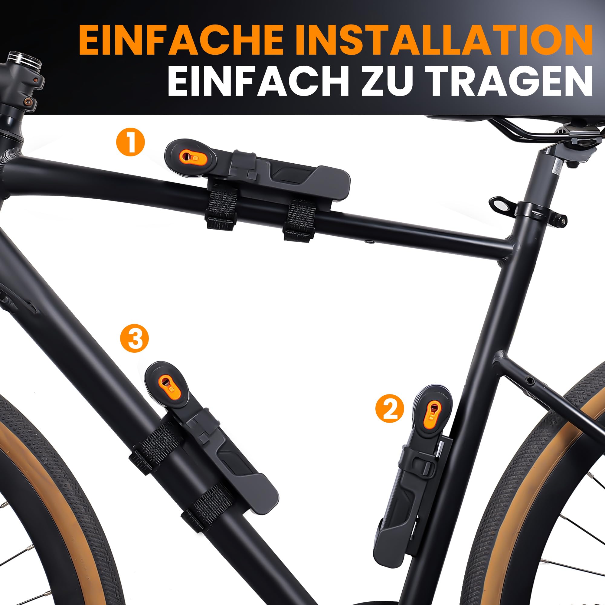Faltschloss Fahrrad, Fahrradschloss Faltschloss 100cm mit Schlüsseln, Fahrradschloss hohe Sicherheit mit Halterung, faltschlösser aus Legiertem Stahl für Fahrrad, E-Bike, Schwarz