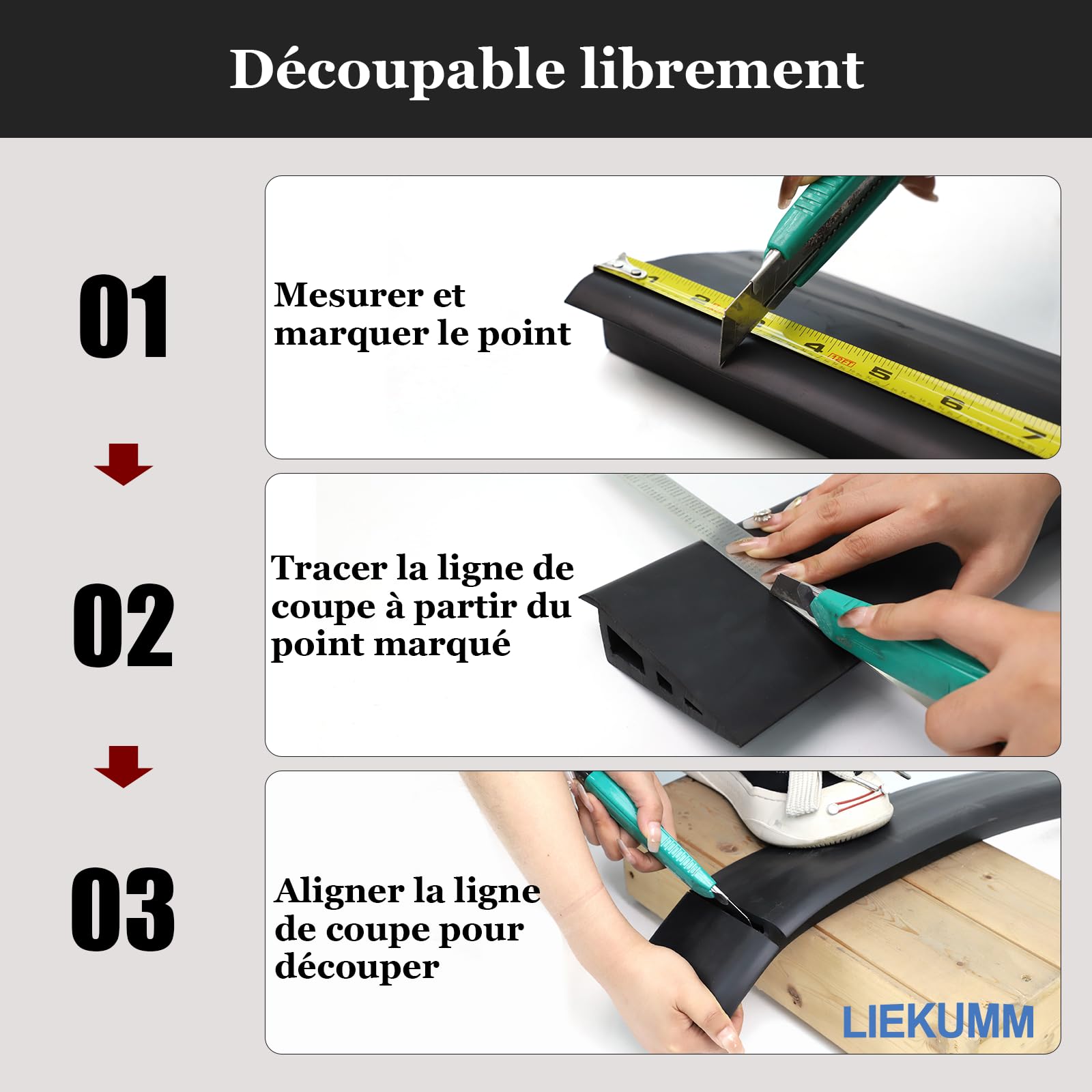 LIEKUMM Rampa Goma umbrales, Altura 3 cm, Cortable Rampa Silla de Ruedas