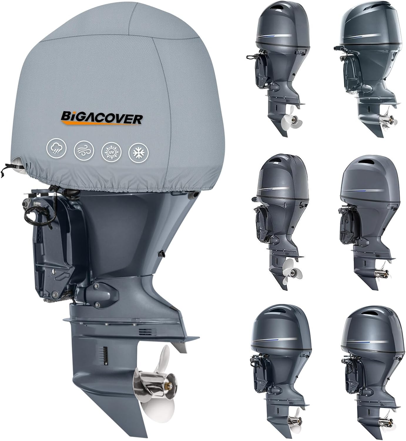 Outboard Motor Cover for Yamaha VMAX SHO Outboard Engine Cover 4-Stroke VF 200 225 250 HP MAR-MTRCV-ER-SH, Waterproof 600D Oxford with Cotton Lining,Boat Engine Hood Cowling Cover