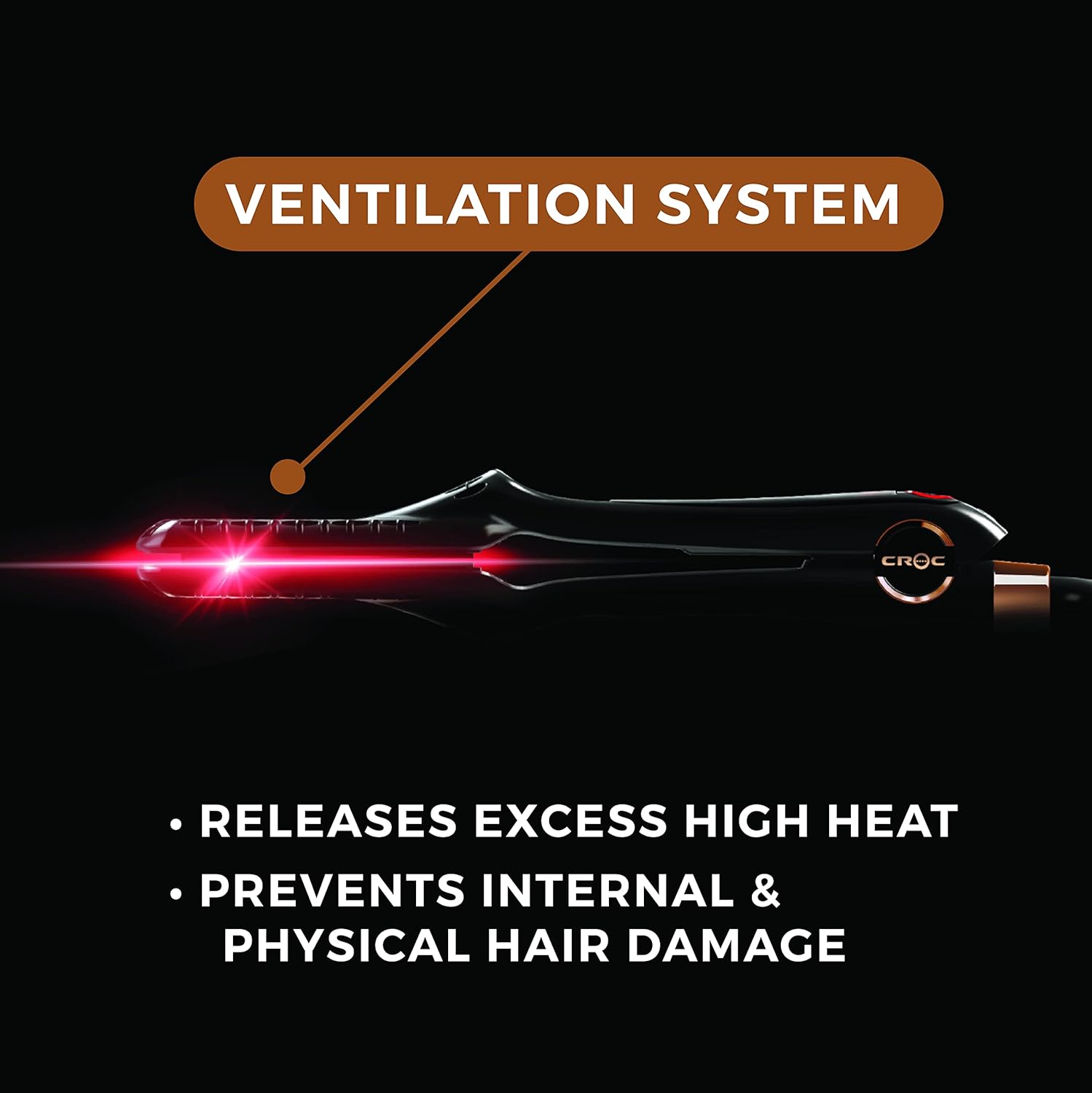 CROC Masters Black Titanium Flat Iron 1.5 Inch - Image 3