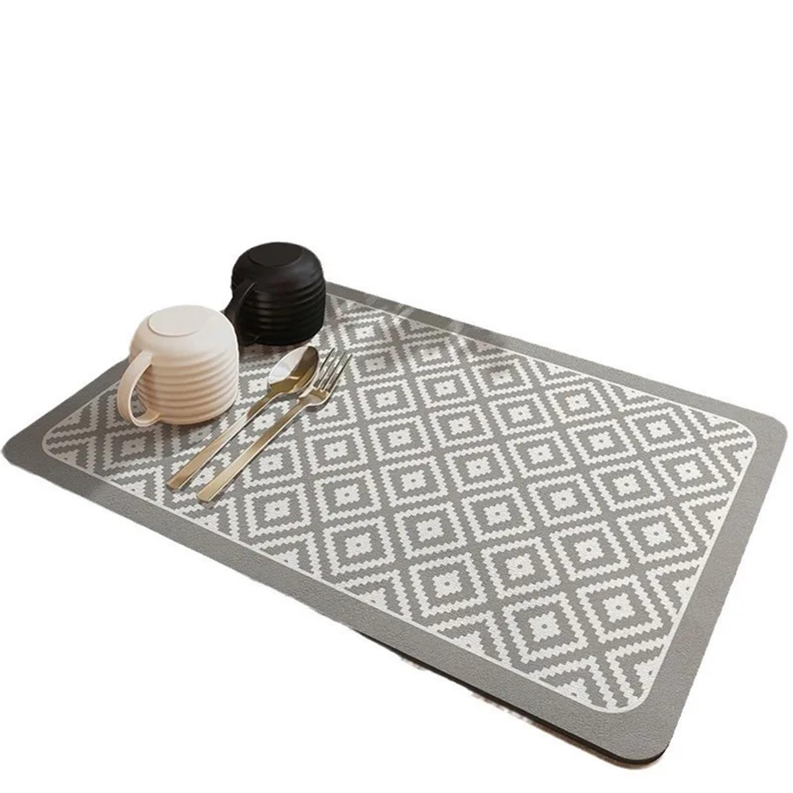 Tapis de cuisine absorbant écossais pour vaisselle, plats et tasses à café en lot de 2