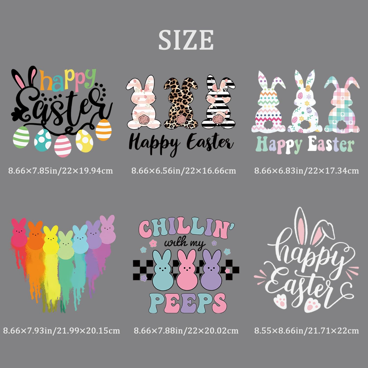FUKIDOG Easter Iron-On Patches - Bunny & Egg Designs, Heat Transfer Stickers For DIY Clothing