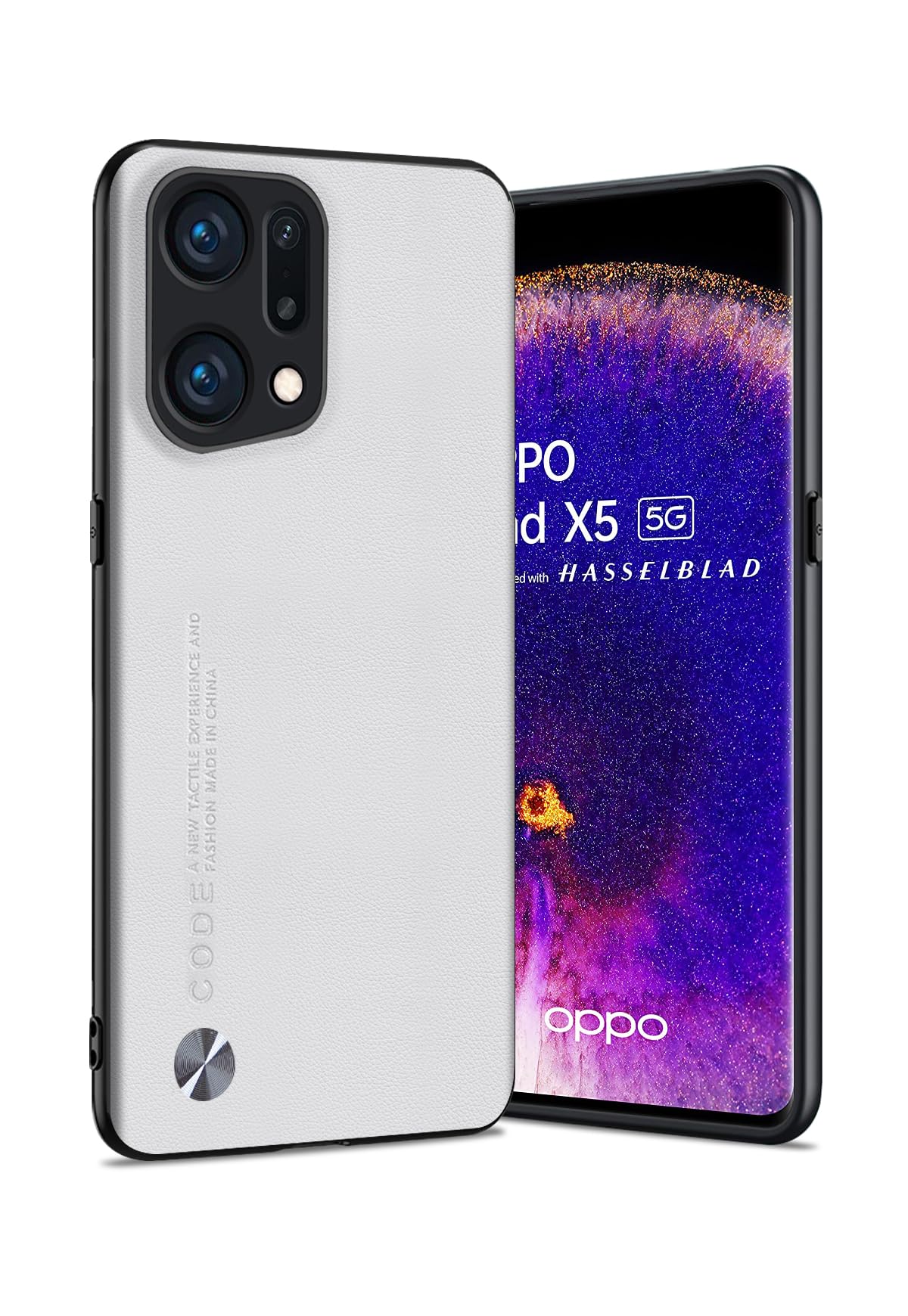 Puxssul Cover per Oppo Find X5, Custodia in Pelle Sintetica TPU, Anti-Shock Anti-Graffio Anti-Scivolo Ultra Leggera Cover per Oppo Find X5, per Uomini Donne (Bianco