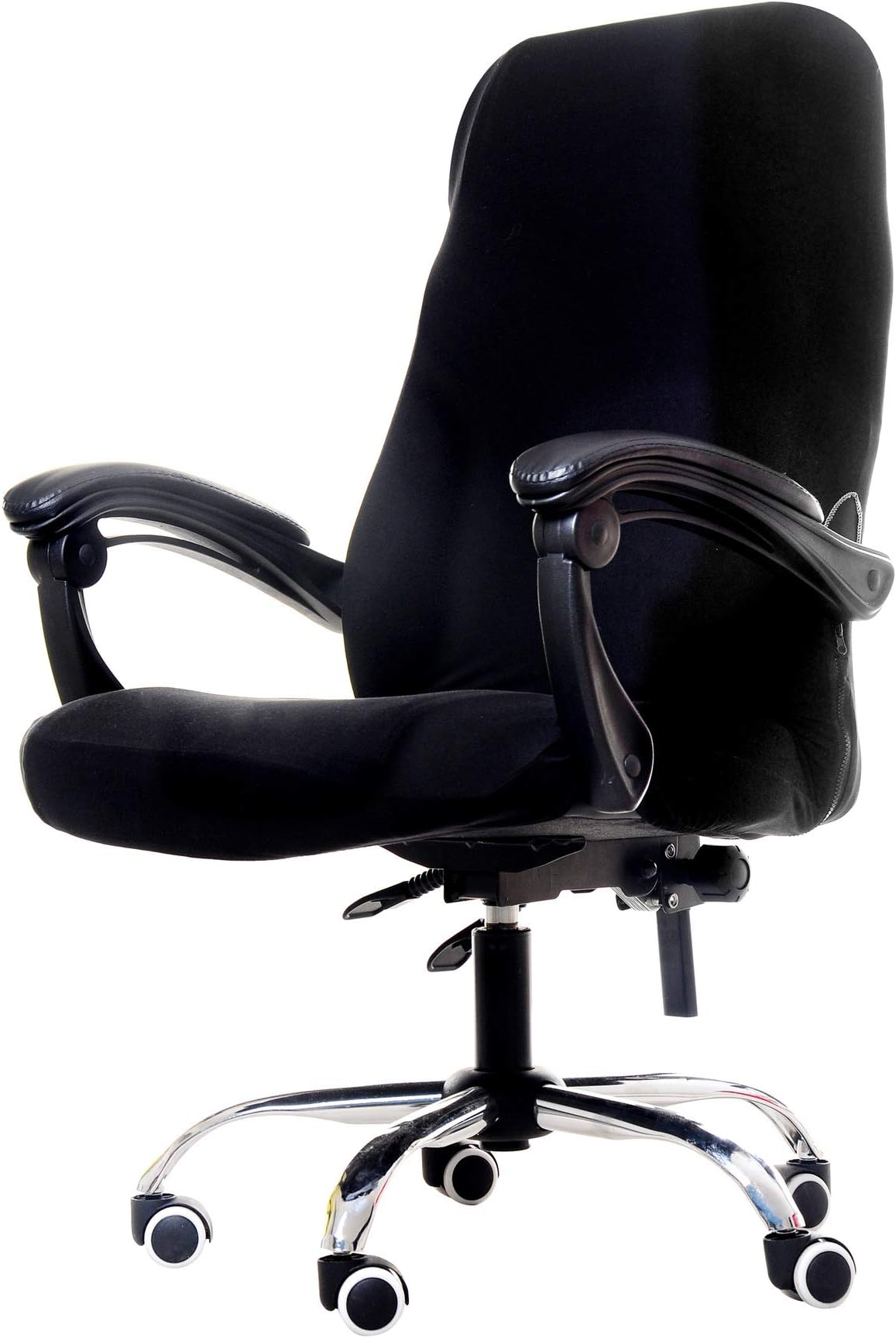 Computer Office Chair Covers for Stretch Universal Rotating Chair Desk Chairs ONLY Chair Covers (Black, Medium)