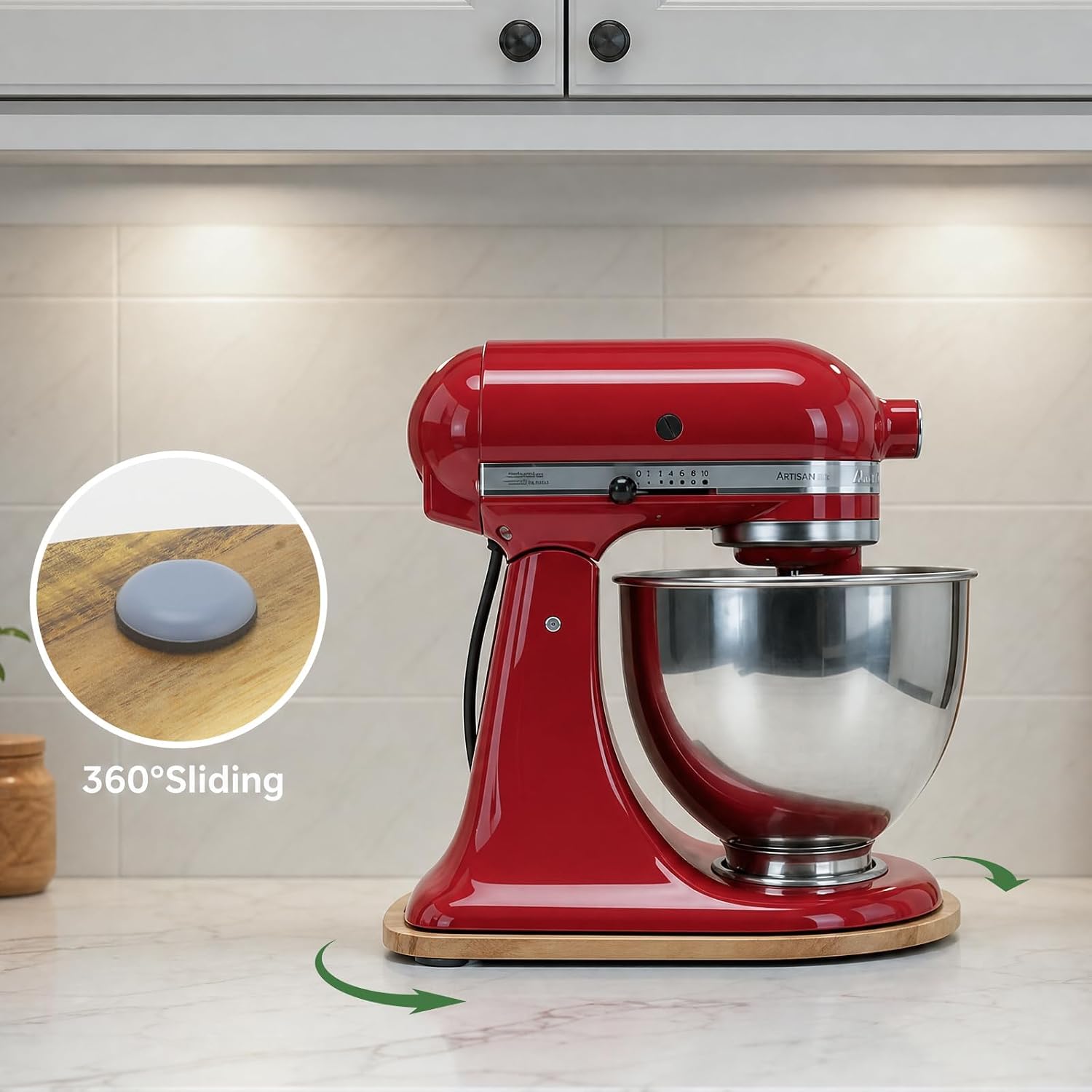 Acacia Mixer Slider Mat for KitchenAid 4.5-5 Quart Tilt-Head Stand Mixer