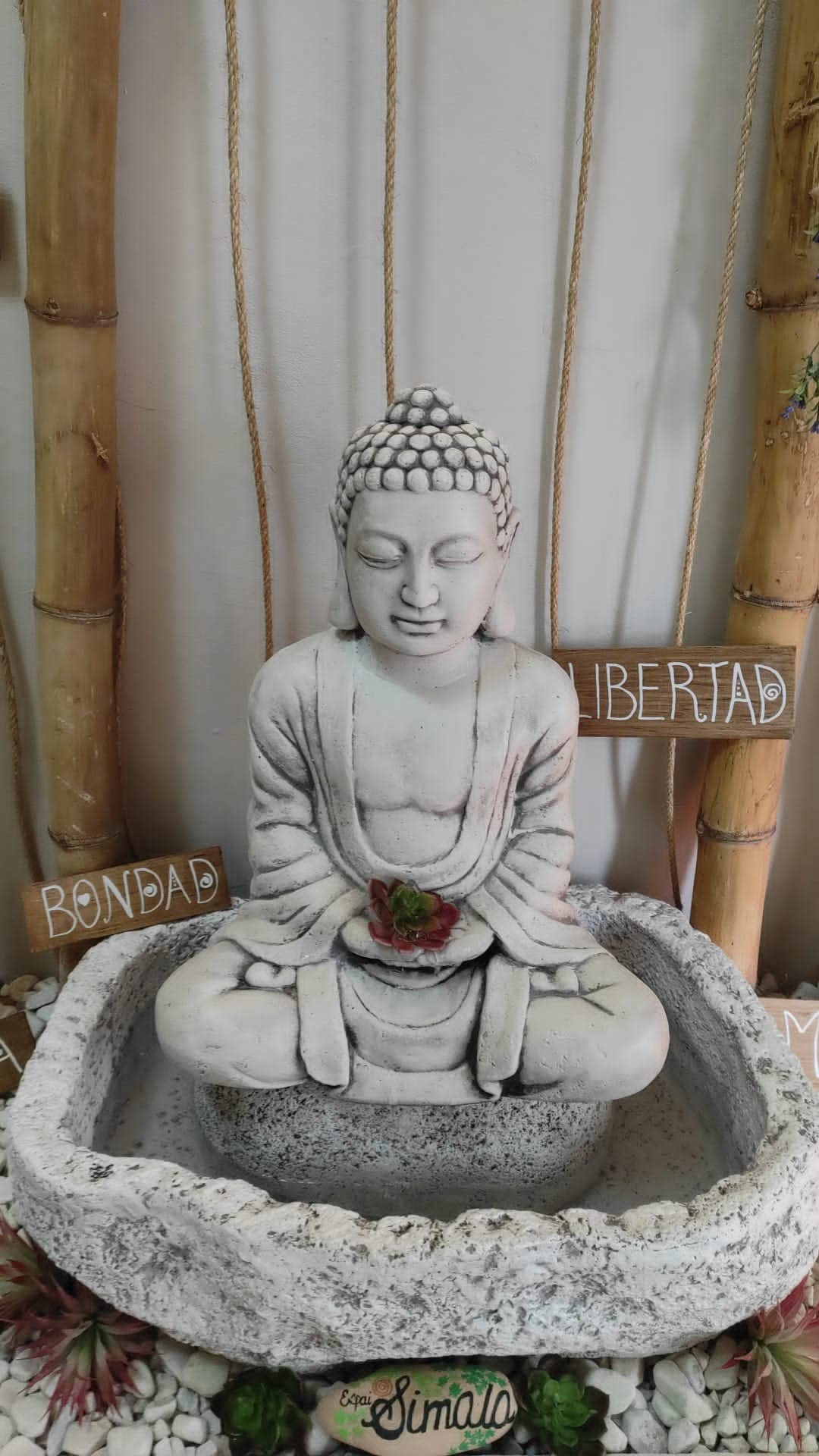 Fuente Jardín Zen Relax de hormigón 58x37x80cm |Bomba Incluida |Circuito Cerrado de Agua |Peso: 95Kg.