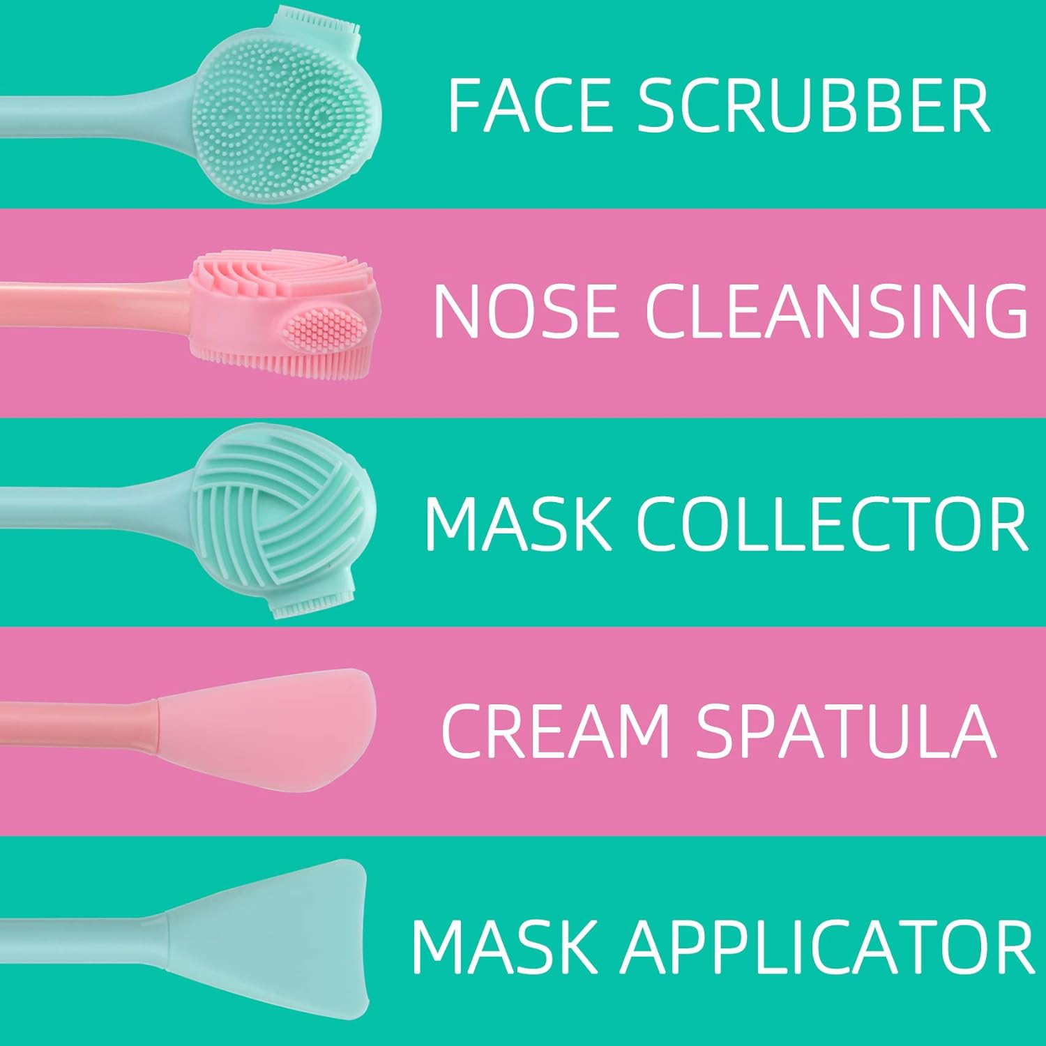 4 in 1 Face Scrubber, Face Scrubber, Nose Cleaning, Cream Applicator, Mask Collector, Facial Exfoliator Cleansing Brush, Great for Face Clean, Care, and Make up.: Beauty