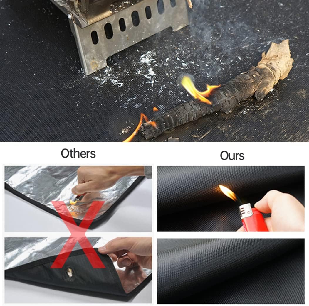 Domccy Grill Mat Picnic Heat Insulation Pad Fireproof Grill Mat Camping Floor Protective Rug, Fire Grill Mat,BBQ Floor Protective Mat, 60x52cm : Patio, Lawn & Garden