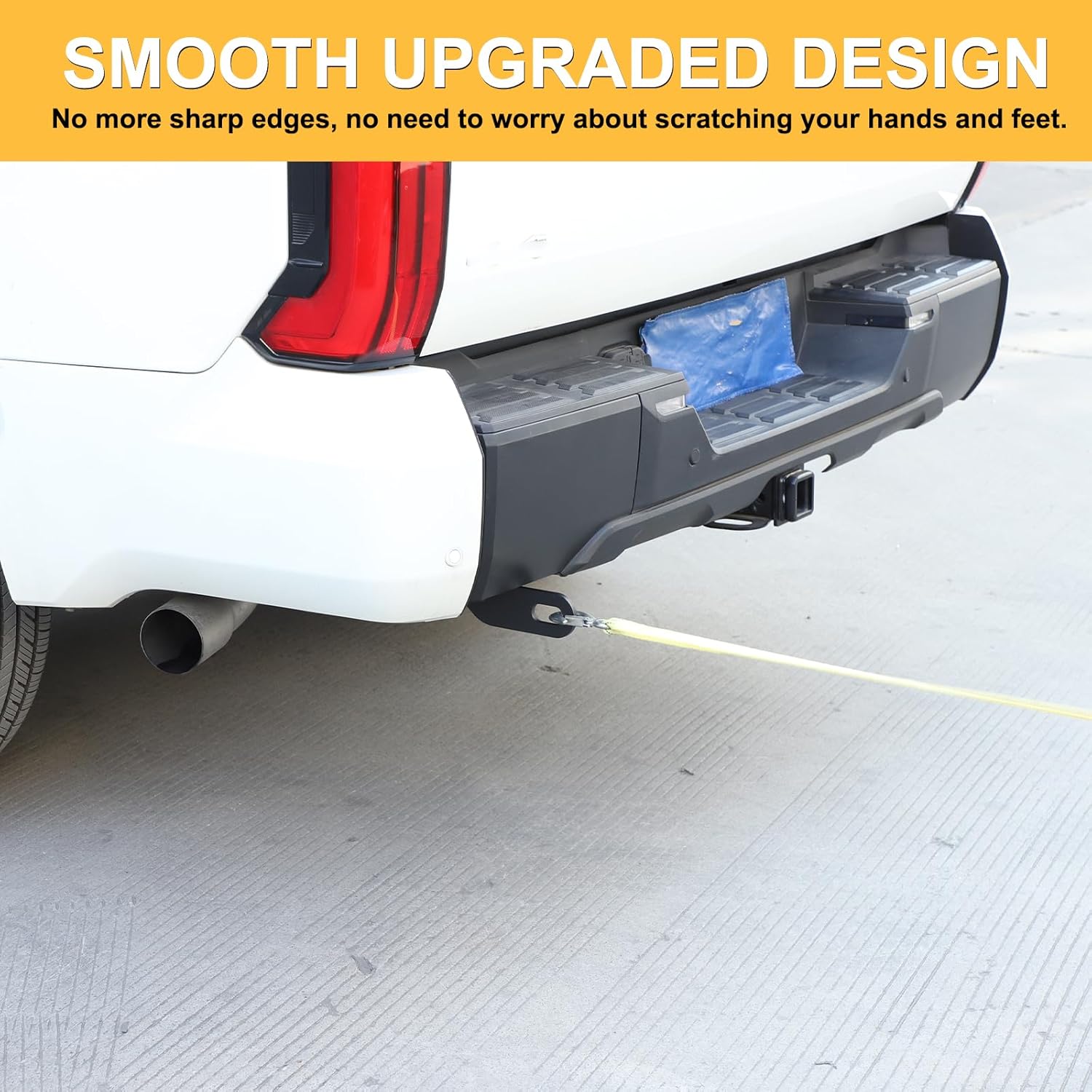 Car Rear Beam Side Tow Hook,Waterproof Screw-on Trailer Pull Ring,Vehicle Metal Rotary Towing Connection Accessory Compatible with Toyota Tundra 2022 2023 2024 2025 2026+ (Black)