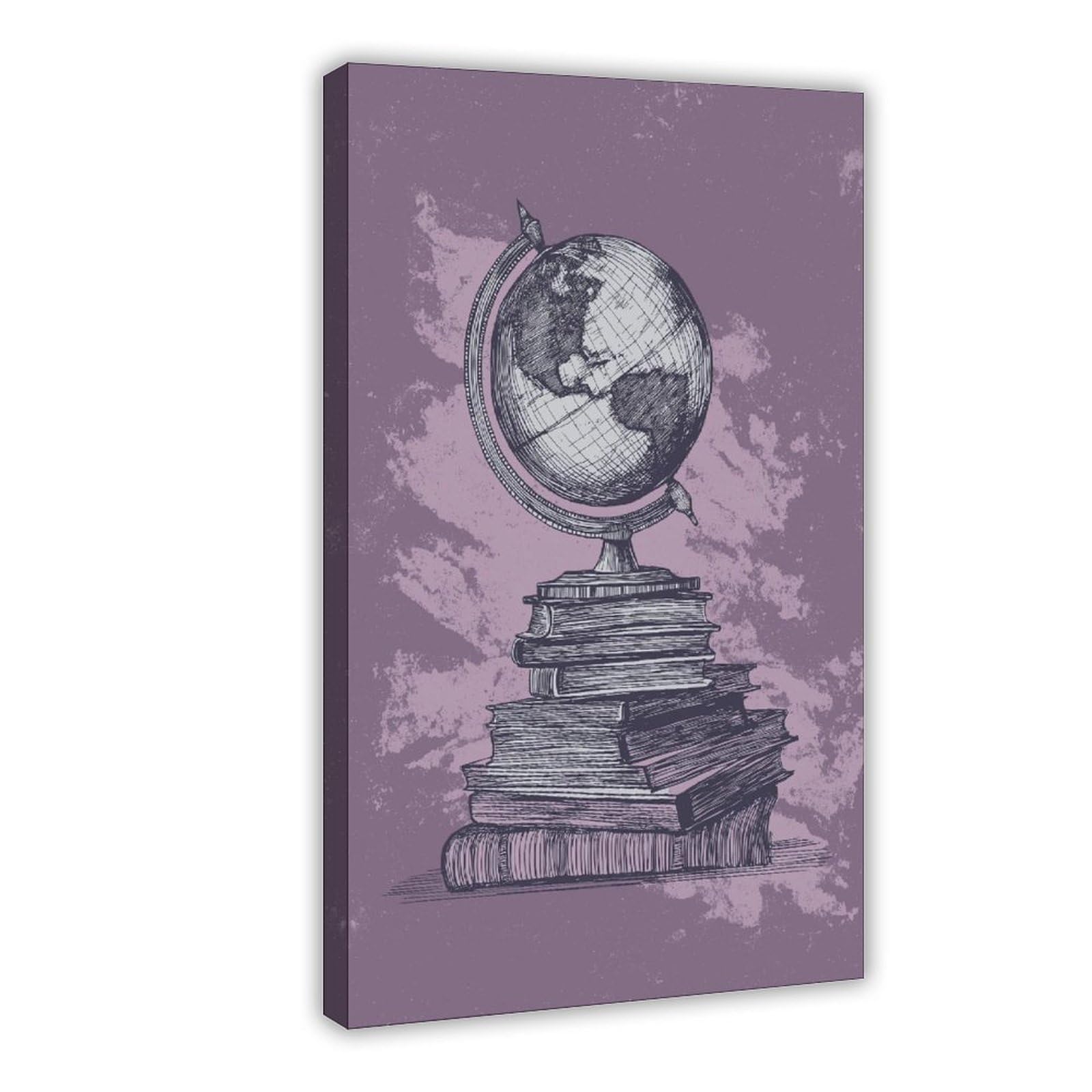 YWTJAX Purple Globe Poster Canvas Poster for Dorm Room Decor Gift