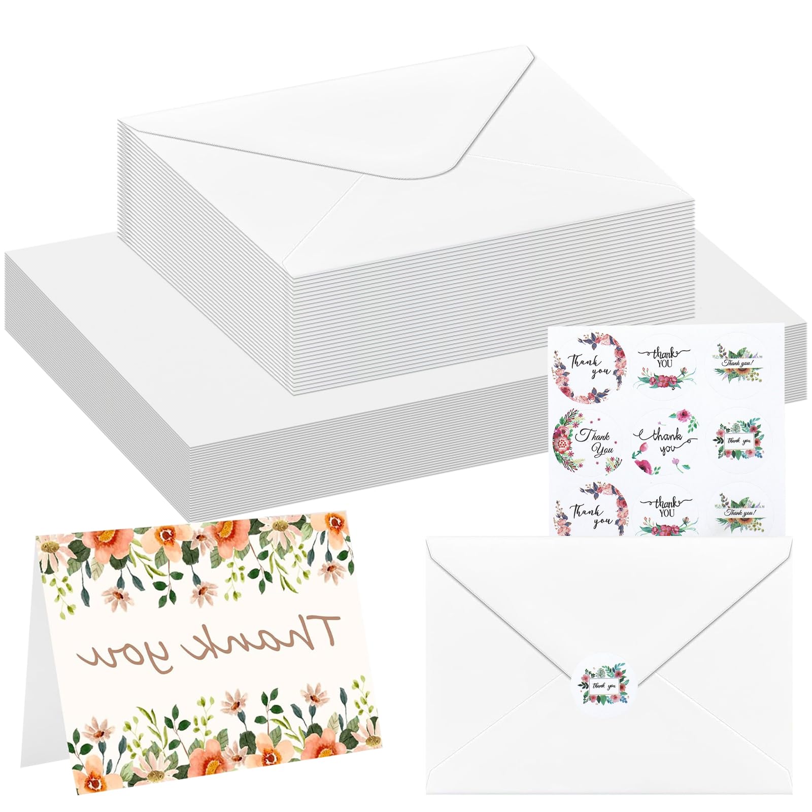 30Set Water Colouring Cards with Envelopes, 7x10in Blank with Sticker