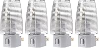 Projectpak 4-Pack Plug-in Night Lights with Manual On/Off Switch & 4W Bulb - Warm Glow for Hallway, Kids Bedroom, Stairs