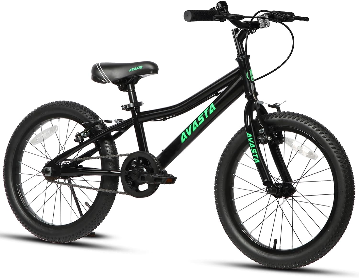 avasta bilbo 18 20 inch kids bike for boys girls 5-10 years old, retro style high carbon steel bicycle with adjustable handlebars and seat, dual v-brakes, kickstand, multiple colors black 20'' with kickstand