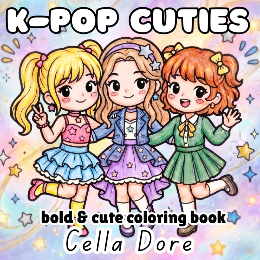 K-Pop Cuties: bold and cute coloring book