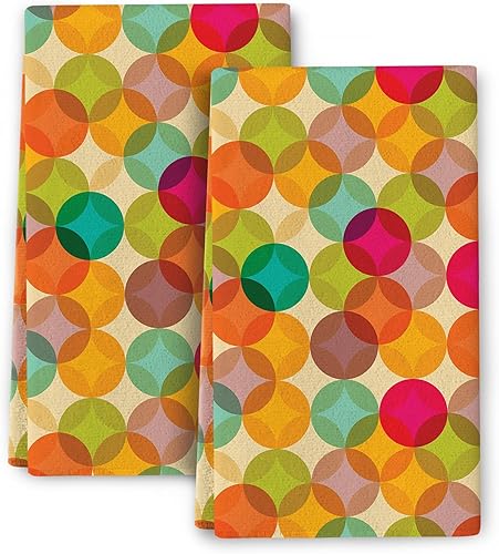Juego de 2 toallas de cocina retro modernas de mediados de siglo, toallas de cocina suaves y absorbentes para secar platos, toallas de mano