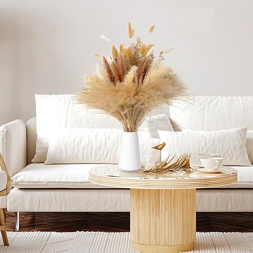 Miniatura 2 de 110 Pampas Grass with Vase Included - Evdekoru Dried Pompous Grass Decor Tall 17.5",Fluffy Dried Flowers Bouquet for Flower Arrangements Wedding