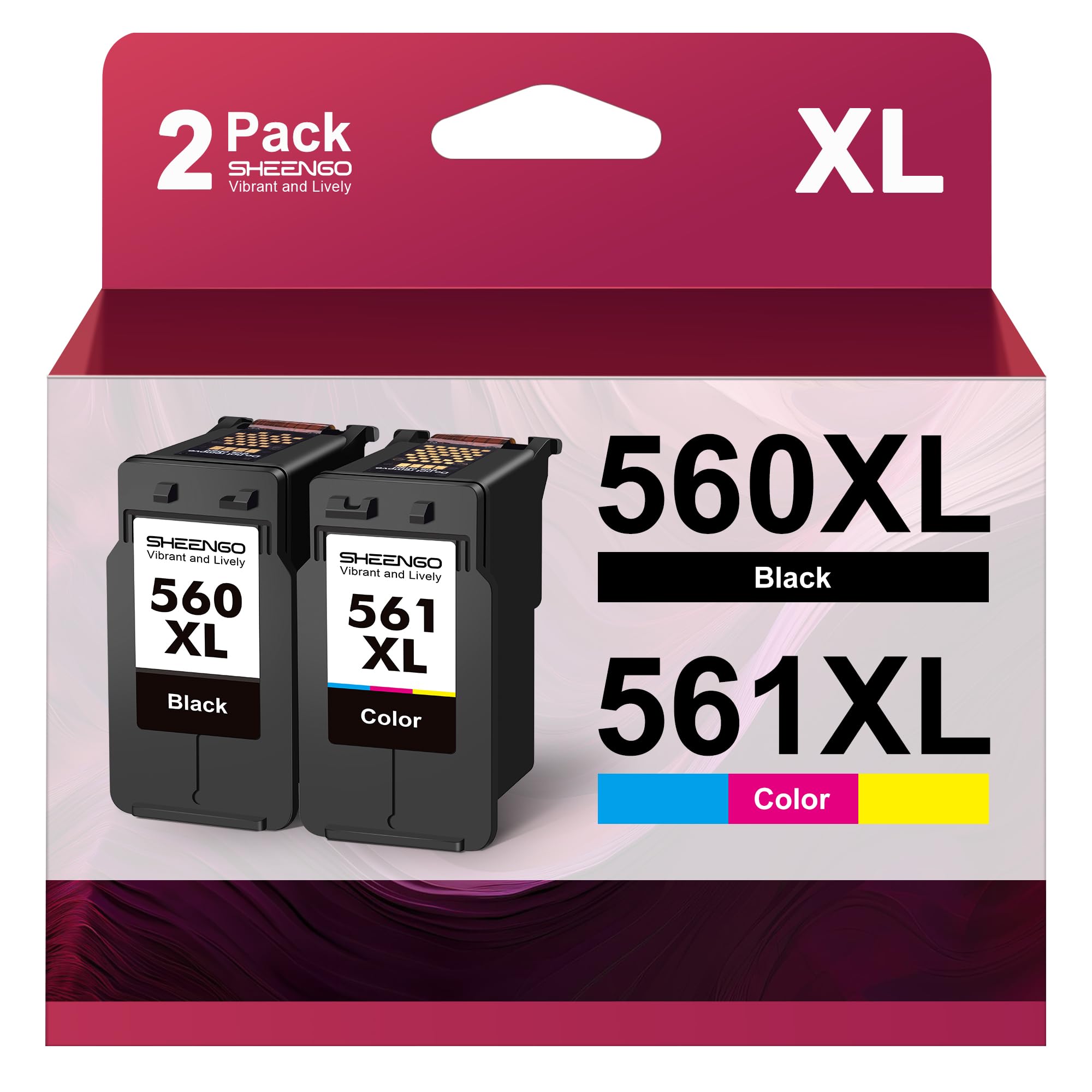 Cartuchos De Tinta Remanufacturados Para Canon PG-560/CL-561 XL – Paquete De 2 (negro Y Color), Compatibles Con Varias Impresoras Pixma