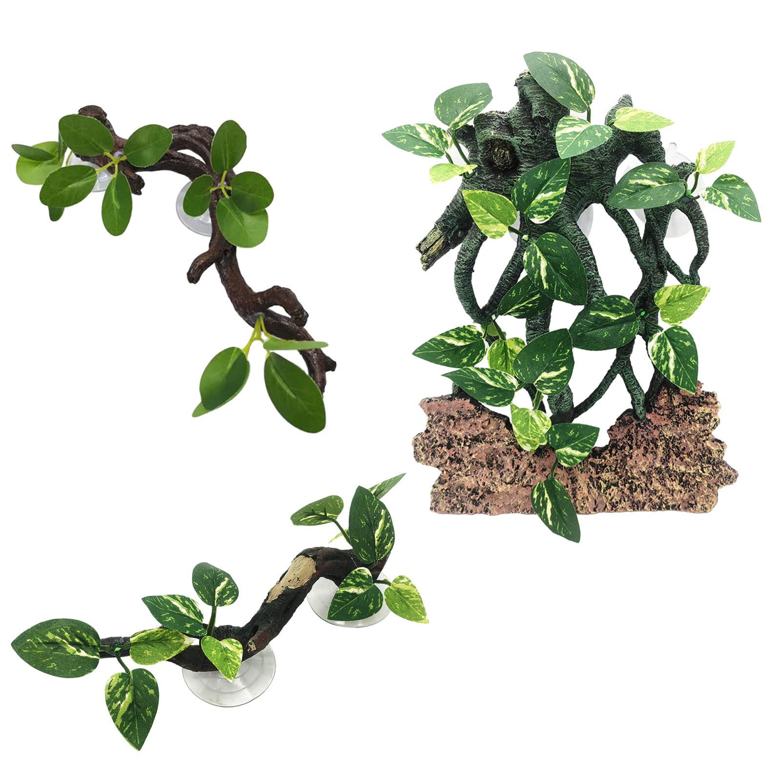 Ramo rampicante per rettili, terrario con ventosa, decorazione per acquari