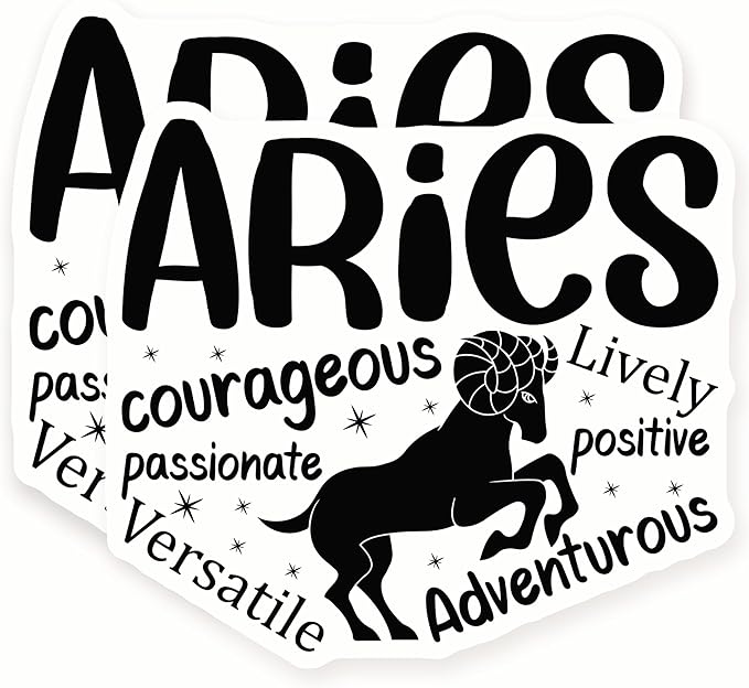 Aries Stickers - Zodiac Sign Sticker - Astrology Sticker - Ram Art - 2 Pack - 5