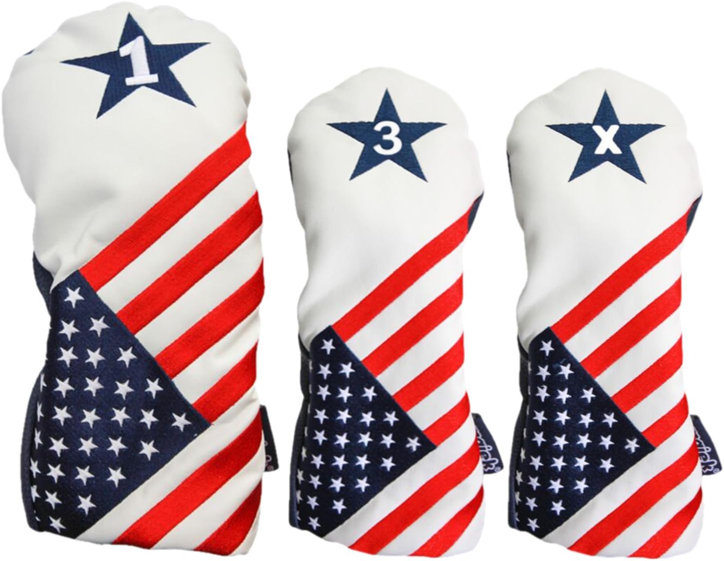 USA 1 3 X Golf Headcover Patriot Vintage Retro Patriotic Driver Fairway Wood Head Cover