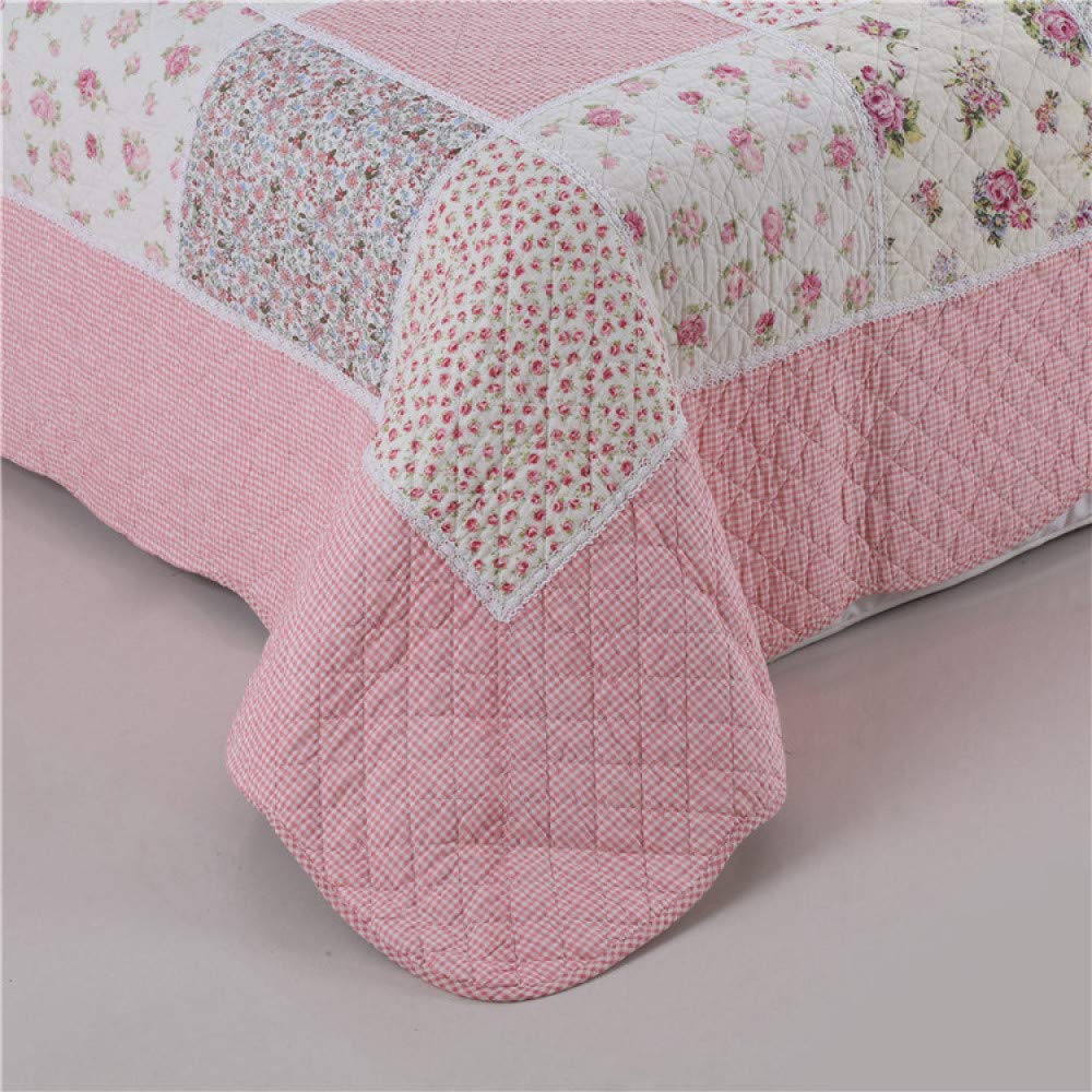 Couette Réversible Fille - Patchwork Fleuri Rose - 81x68 Cm - Motifs Papillons