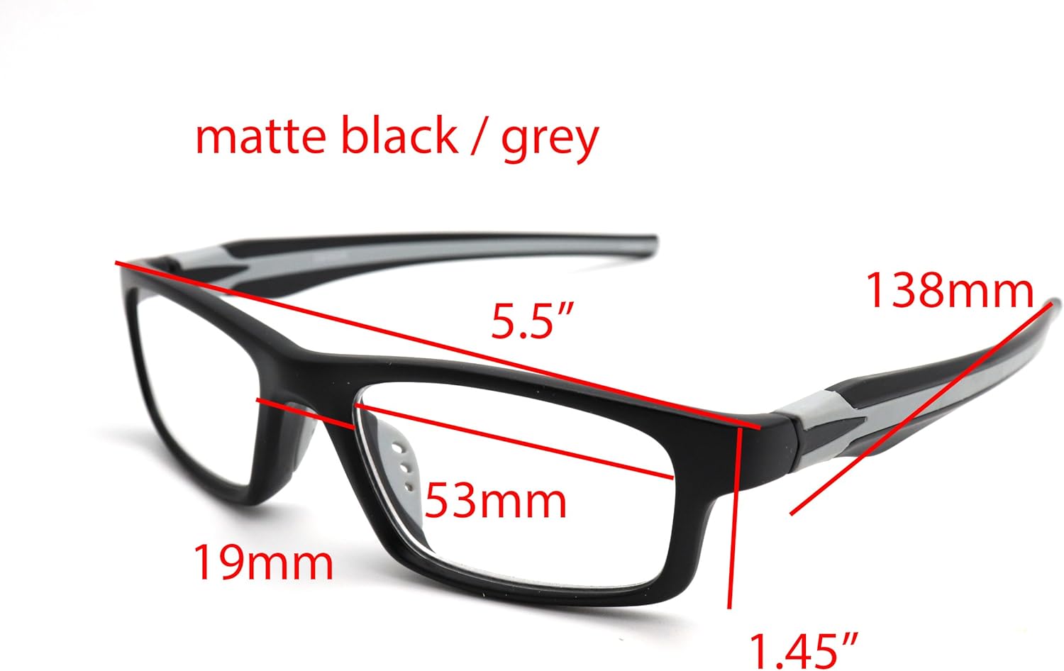 ColorViper Sports Double Injection Readers Flexie Reading Glasses (GREY, +3.00)