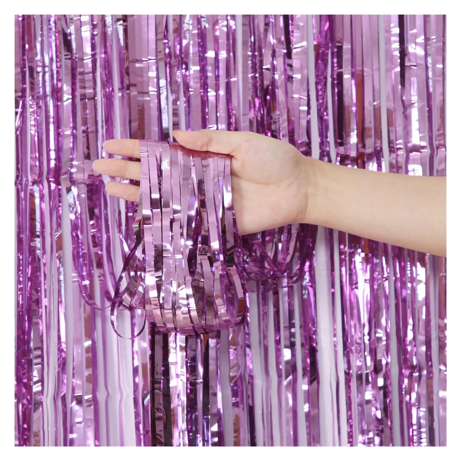EnxJire Fringe Backdrop Curtain Tinsel Foil Fringe Curtains Photo Backdrop Streamers Curtain for Background(Color 18,3Pack-1X2M)