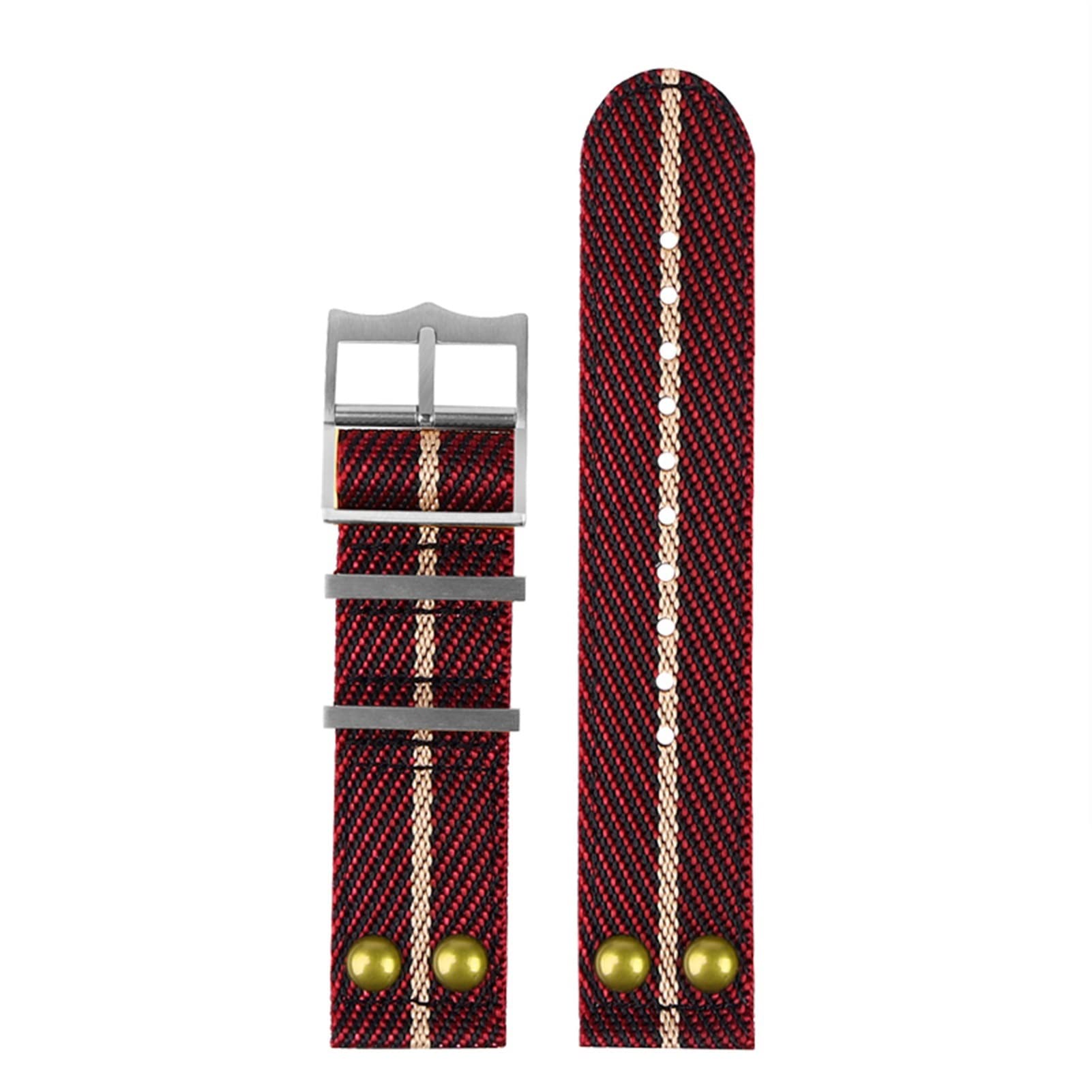 Correa de nailon para Seiko Fabric WatchBand Canvas 22mm Rivet Wrist Strap