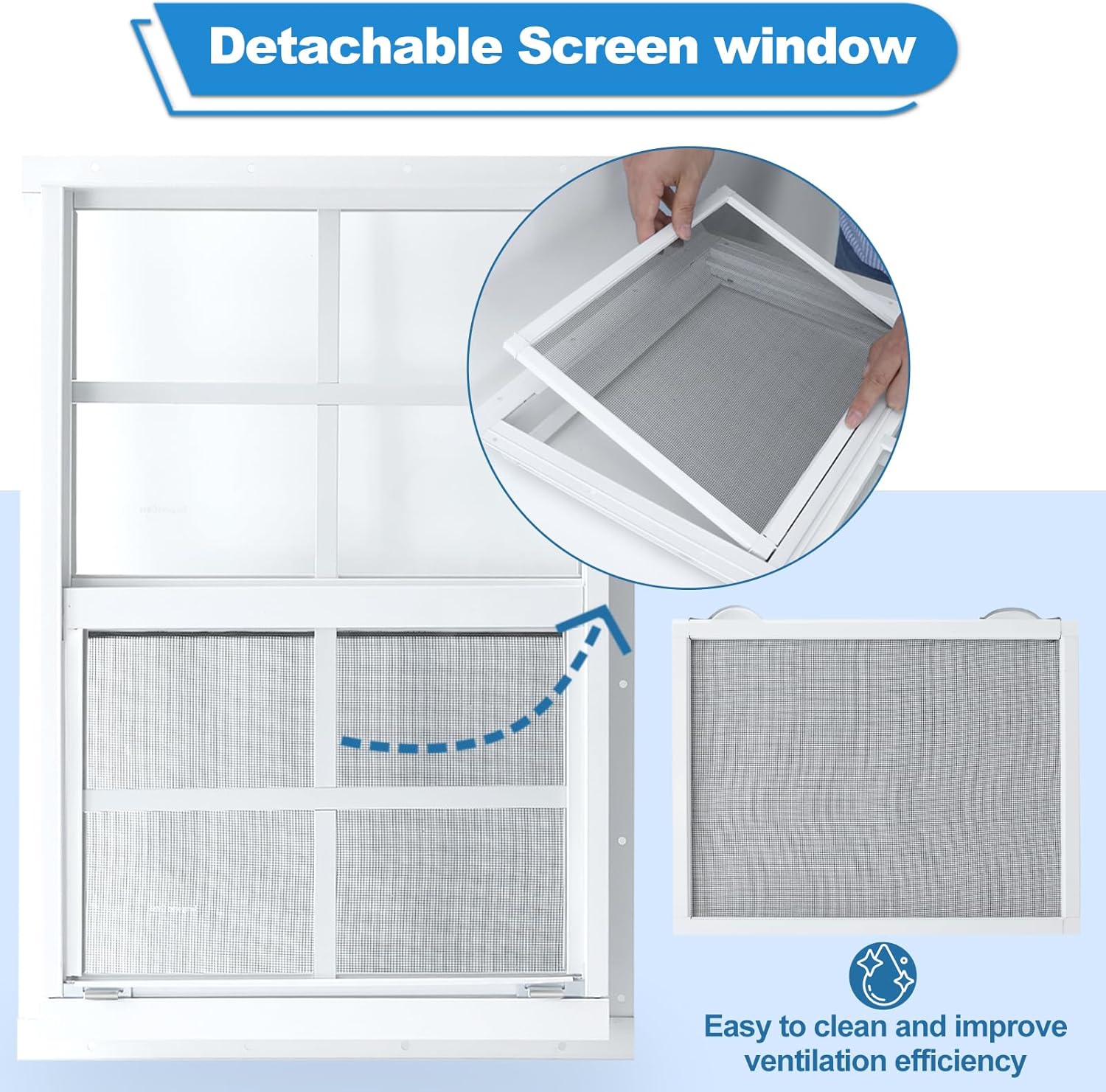 2 Pack 12"x18" Sliding Shed Windows, Chicken Coop Windows - White Flush Mount w/Removable Screen & Tempered Glass, Small Windows Suitable for Coops, Garages, Playhouses, Trailers