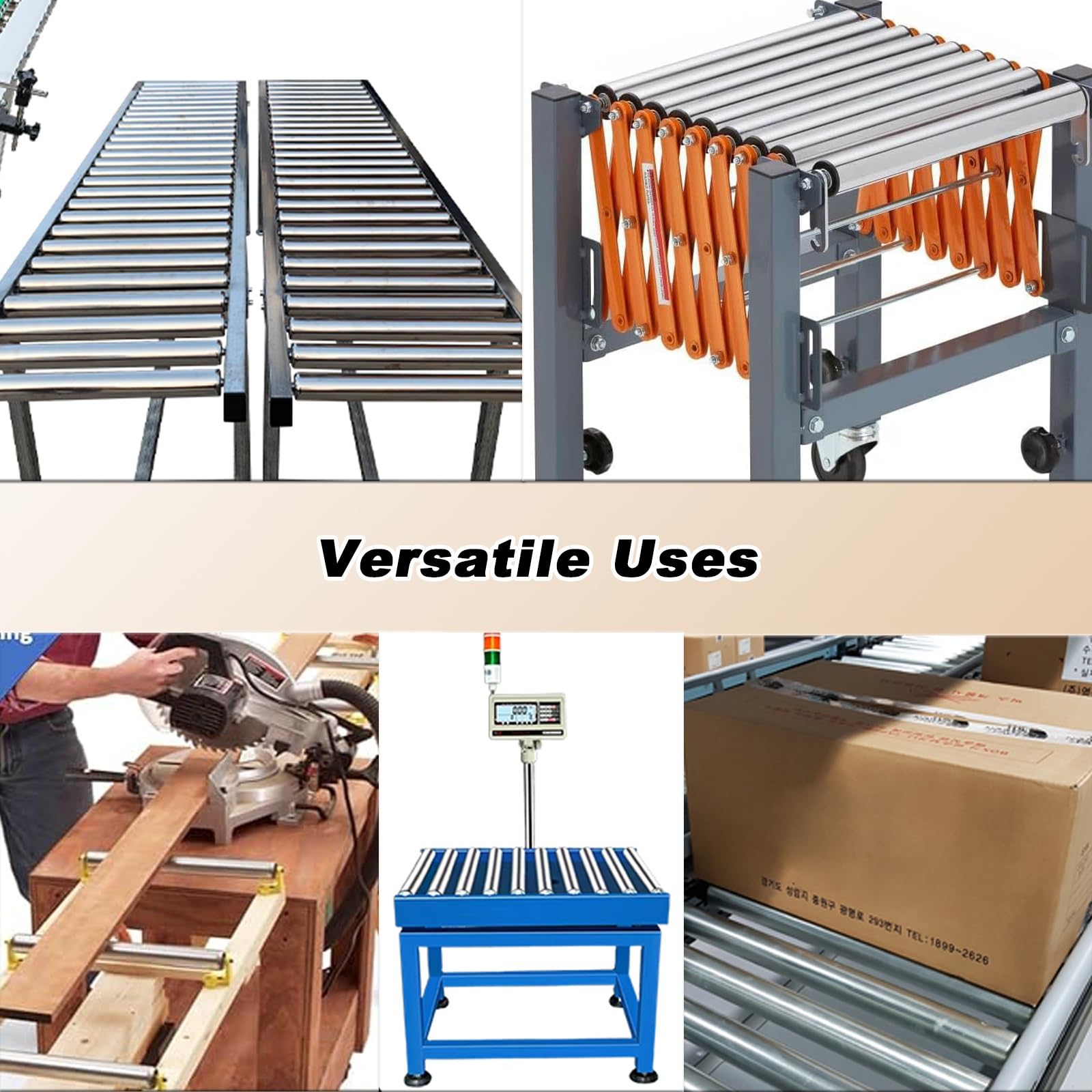 Ersatz-Förderrollen, 25–60 mm Durchmesser, 35,6–101,6 cm Länge, kompatibel mit nicht betriebenen Förderbändern, Transportzubehör für den industriellen Einsatz, 20 Stück