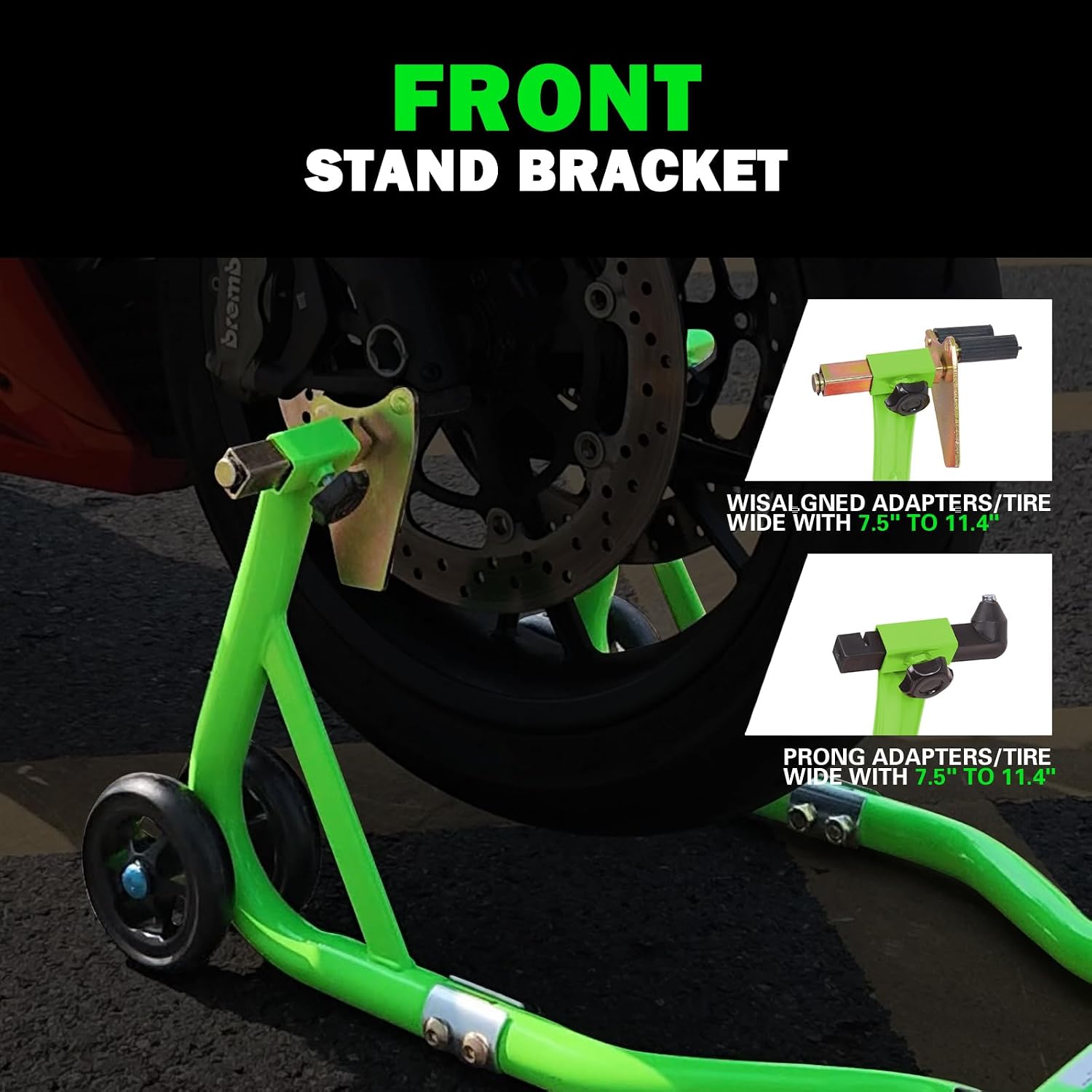 MOTO4U Motorcycle Stand,880lbs Motorcycle Stands Front and Rear with 4 Adjustable Swingarm Spool,Heavy Duty Front Rear Wheels Lift Combo,Paddock Stands Dual bolt Universal Fit for Most Sport Bike