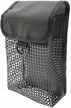 Baoblaze Diving Buoy Pouch Dive Accessory Holder Mesh Organizer Pouch Equipment Carrier with Breathable Nylon PVC Mesh Flap Closure Loop for Clipping suitable for practice, Black, Black