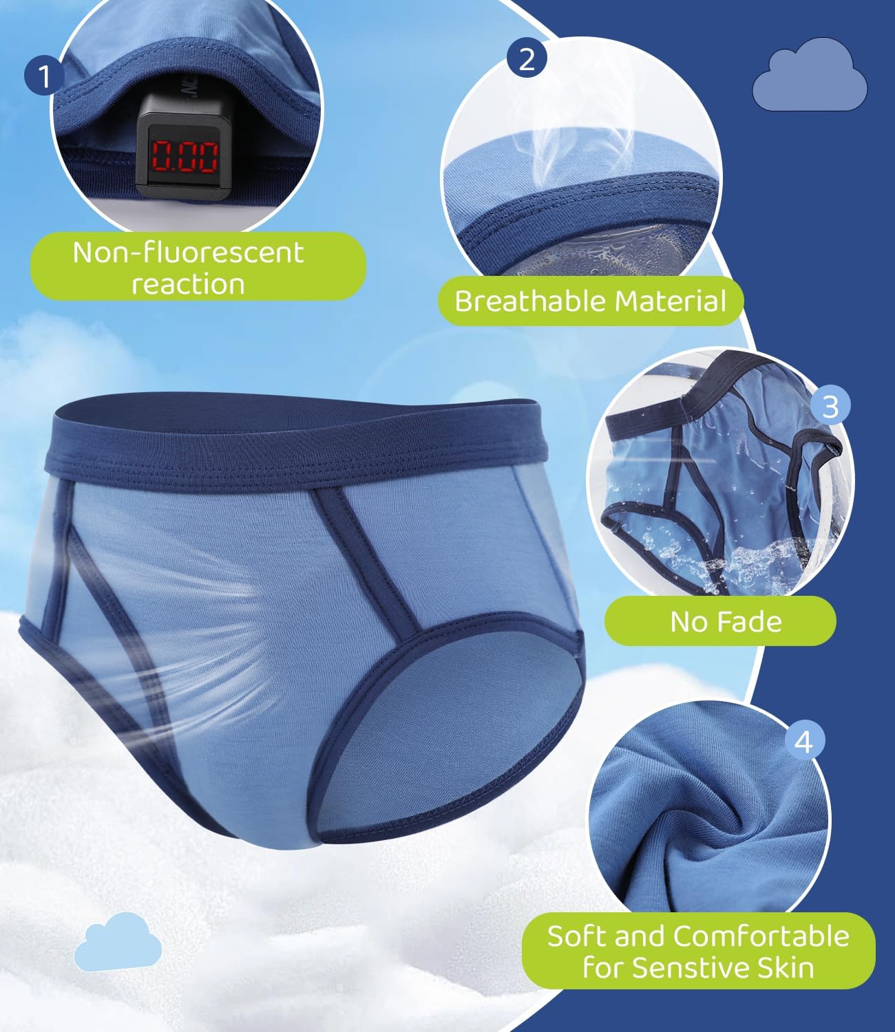 BAMBOO COOL Boys Briefs Underwear 2-18 Years Tag-Free Breathable Moisture-Wicking Bamboo Underwear 6 Pack - Image 3