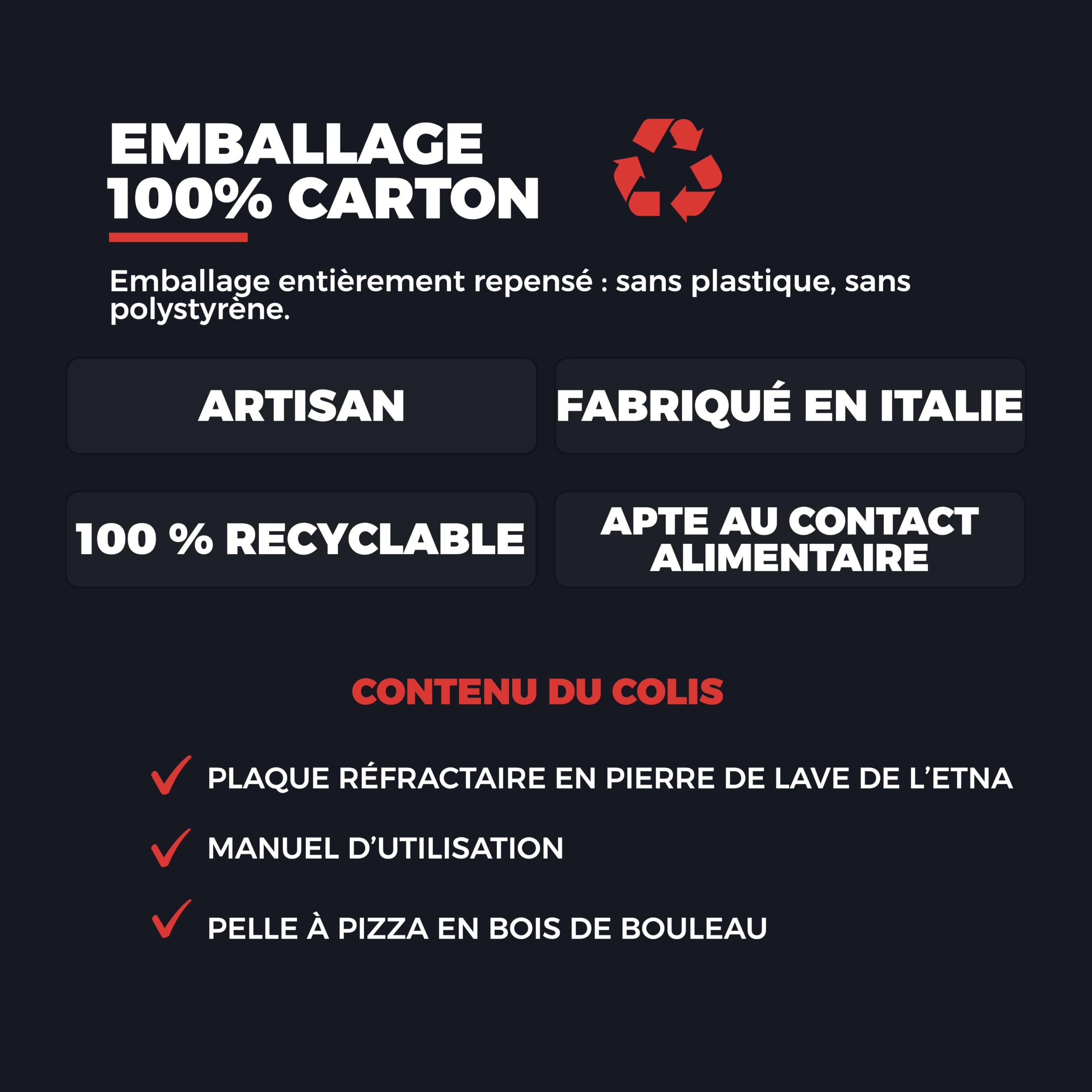 Plaque réfractaire en pierre de lave ethnée 30 x 30 x 1,5 cm – légère, résistante, utilisable au four, au gaz ou au barbecue – Idéal pour pizza et pain