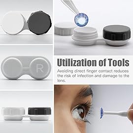 Vastsoon Contact Lens Case, Portable Contact Case with Contact Lens Applicator Tool and 3pcs Extra Solution Soaking Cases for Daily Vision Care and Outdoor Use, Travel Size (White)