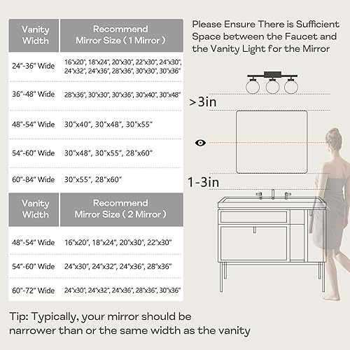 Miniatura 5 de Espejo de montaje en pared para baño, espejo rectangular de tocador rectangular con marco de metal dorado cepillado (20 x 30 pulgadas, dorado)