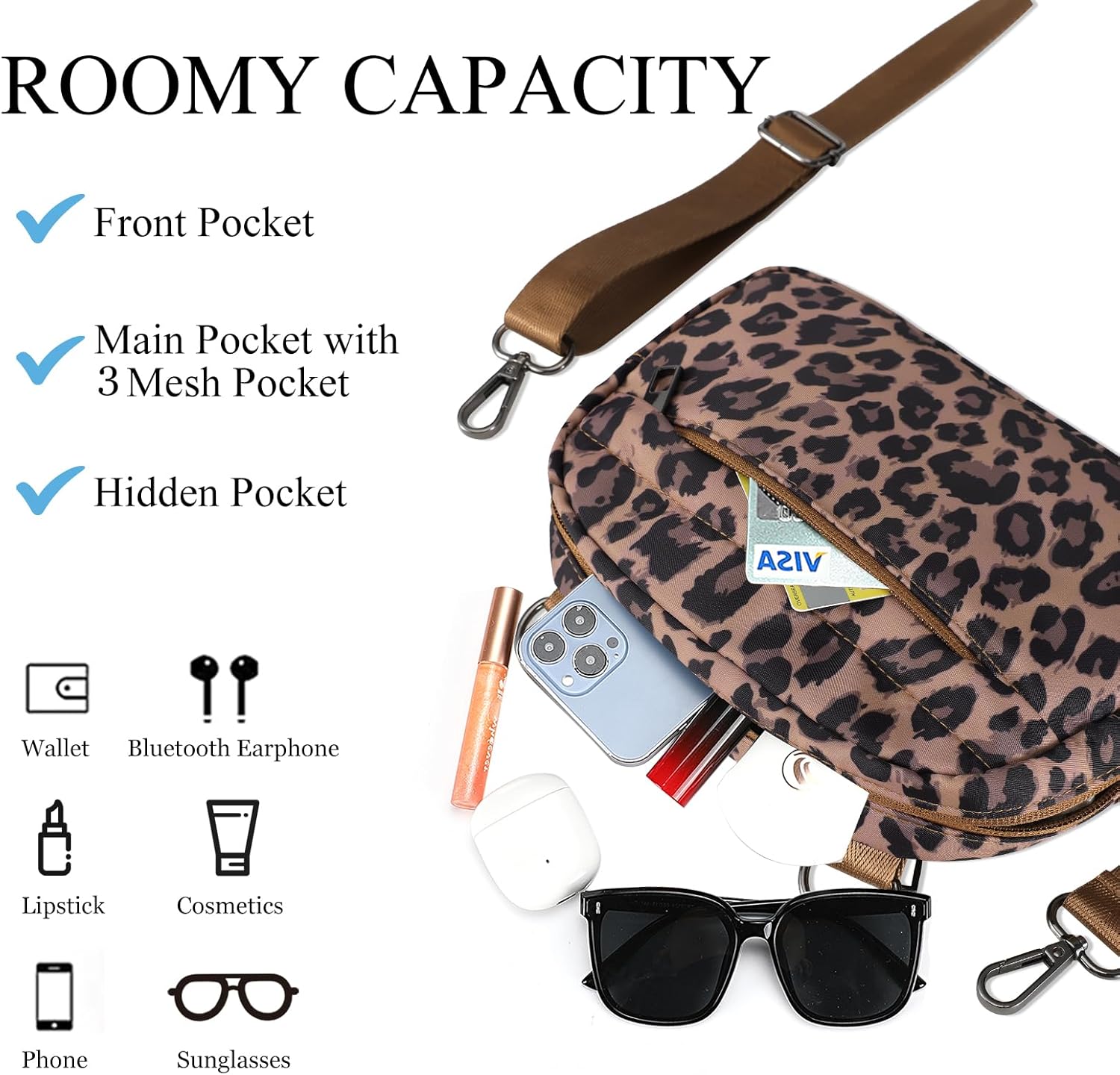 MAXTOP Small Crossbody Bags for Women Belt Bag Fanny Pack with Adjustable Strap - Image 3