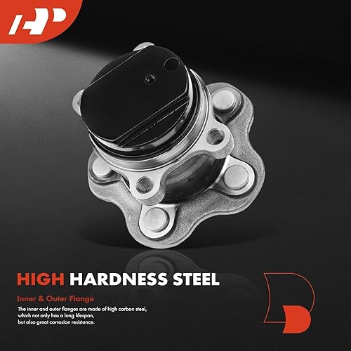 Miniatura 4 de A-Premium Cojinete de rueda trasera y conjunto de cubo con 5 lengüetas compatible con Nissan Rogue 2014-2020, Rogue Sport 2017-2022, Qashqai