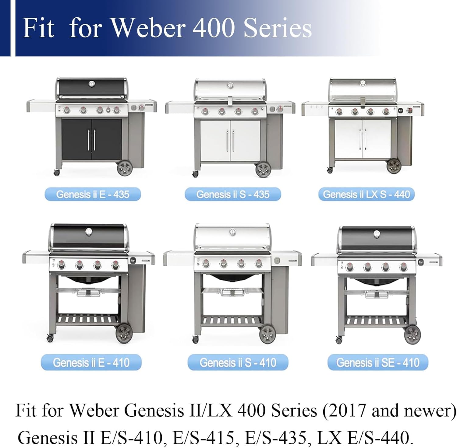 Shengyongh SS66089 (3-Pack) 66030(7-Pack) 66041(4-Pack) for Weber Genesis II E-410 E-415 E-435 LX E-440 Series, Replacement Parts for Weber 66089, 66097, 66041, 66033, 66796