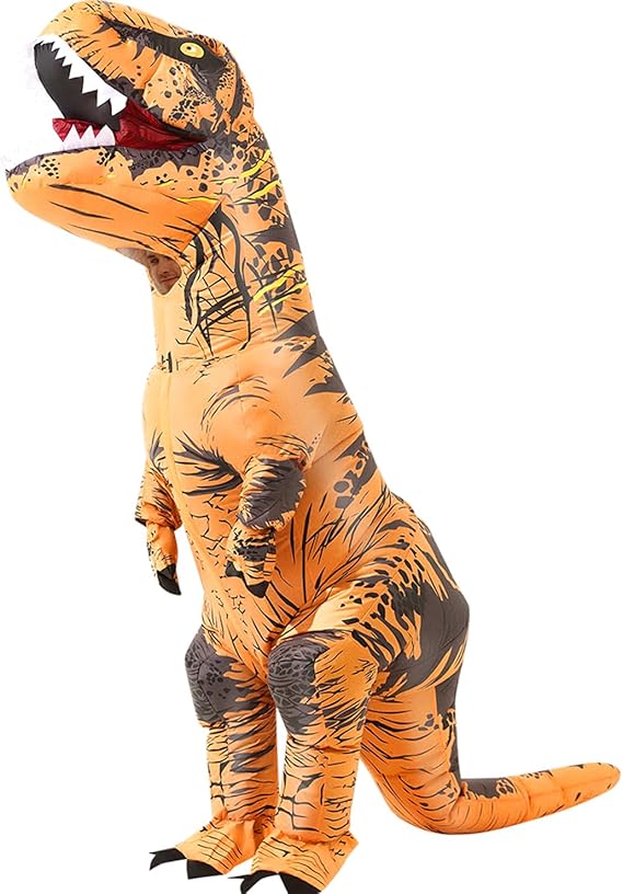 MENGKAO Halloween Inflatable Dinosaur Costume Adult Fancy Dinosaur Suit